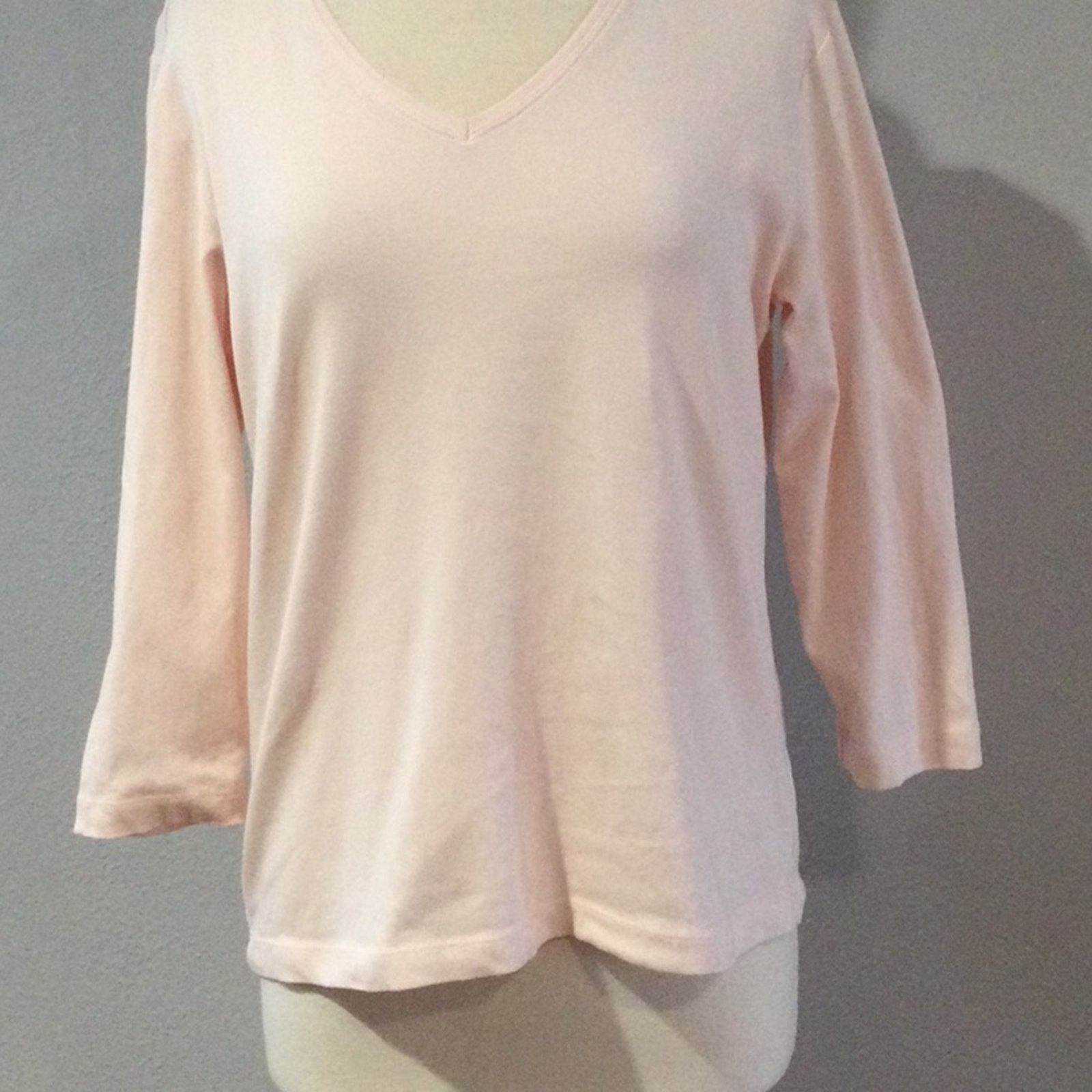 Chicos Chico's Pale Pink V-Neck 3/4 Sleeve Top Size 2/L/12 Size M / US 6-8 / IT 42-44 - 3 Thumbnail