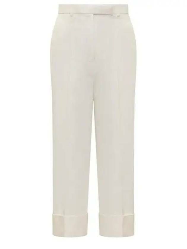 Cotton Canvas High-Waist Pants in White, Men's (Size 32)