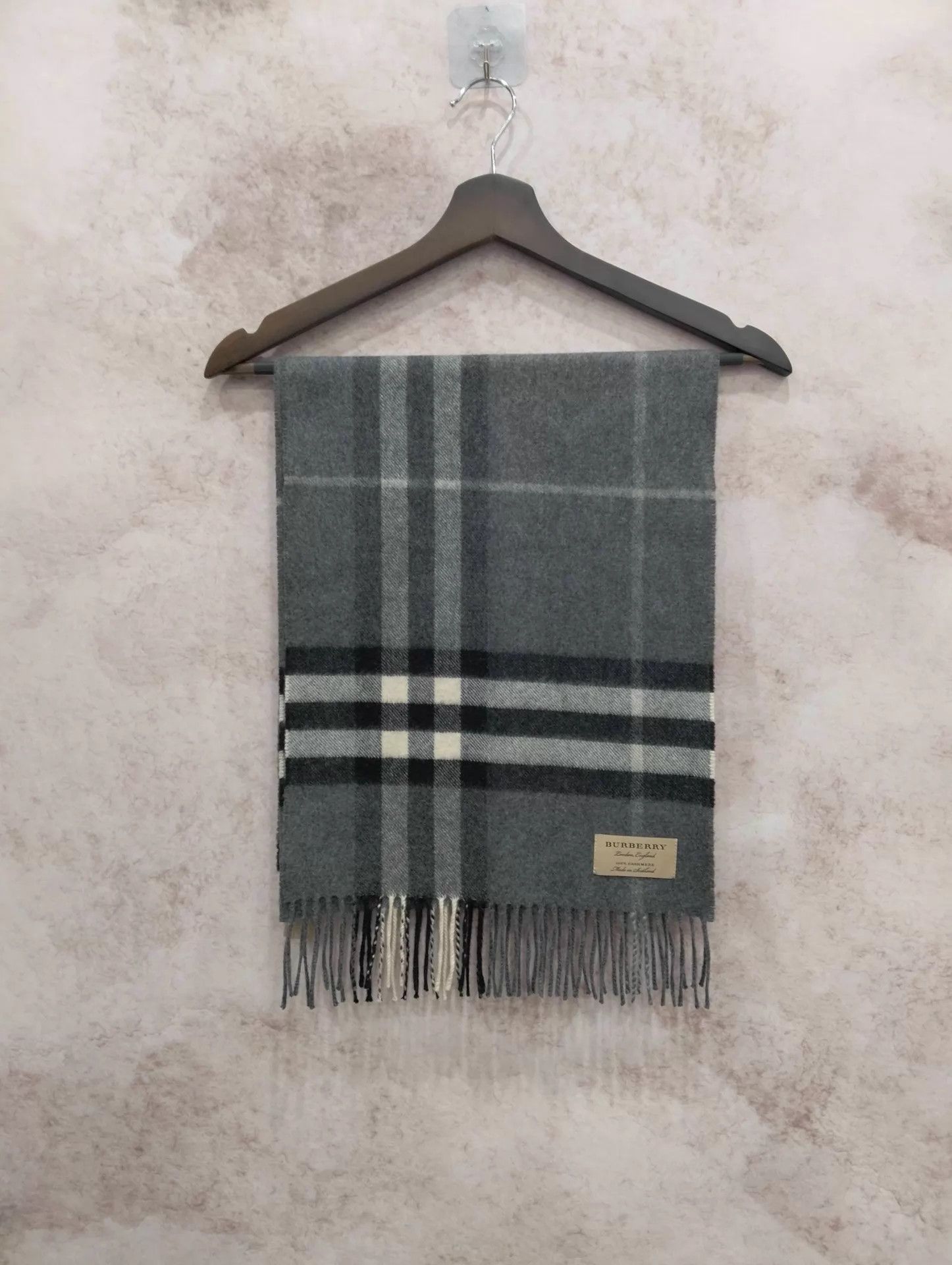 Burberry BURBERRY gray check scarf 95 New Size ONE SIZE - 1 Thumbnail