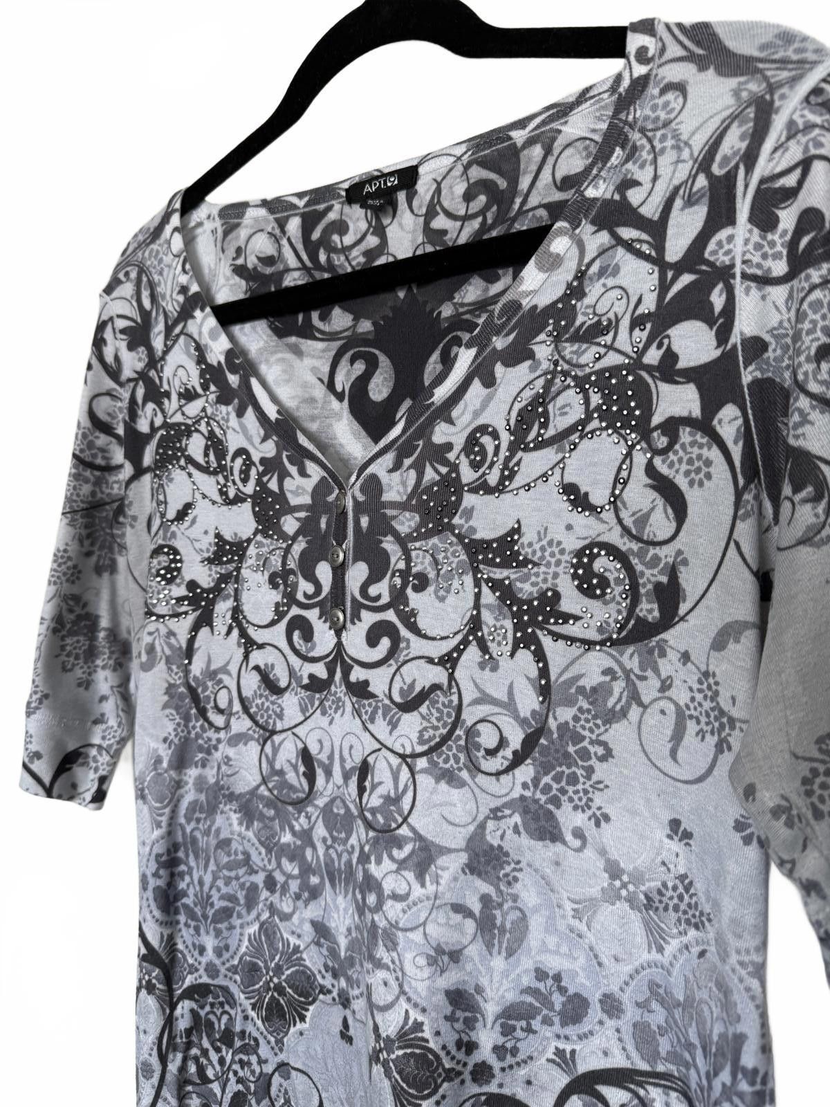 Apt. 9 Soft Grunge Y2K Rhinestone Shirt -Large Size L / US 10 / IT 46 - 2 Thumbnail