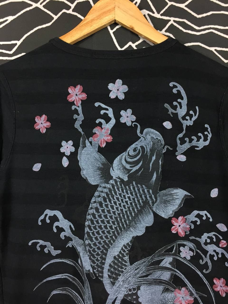Japanese Brand × Vintage Vtg Japanese Traditional Sukajan Carp Fish Henley Neck Tee Size US M / EU 48-50 / 2 - 3 Thumbnail