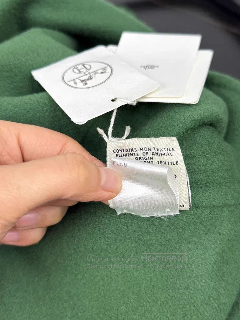 Hermes Hermes Green Double-Faced Cashmere Coat, Loose Fit Size 4XL / US 24-26 - 7 Thumbnail