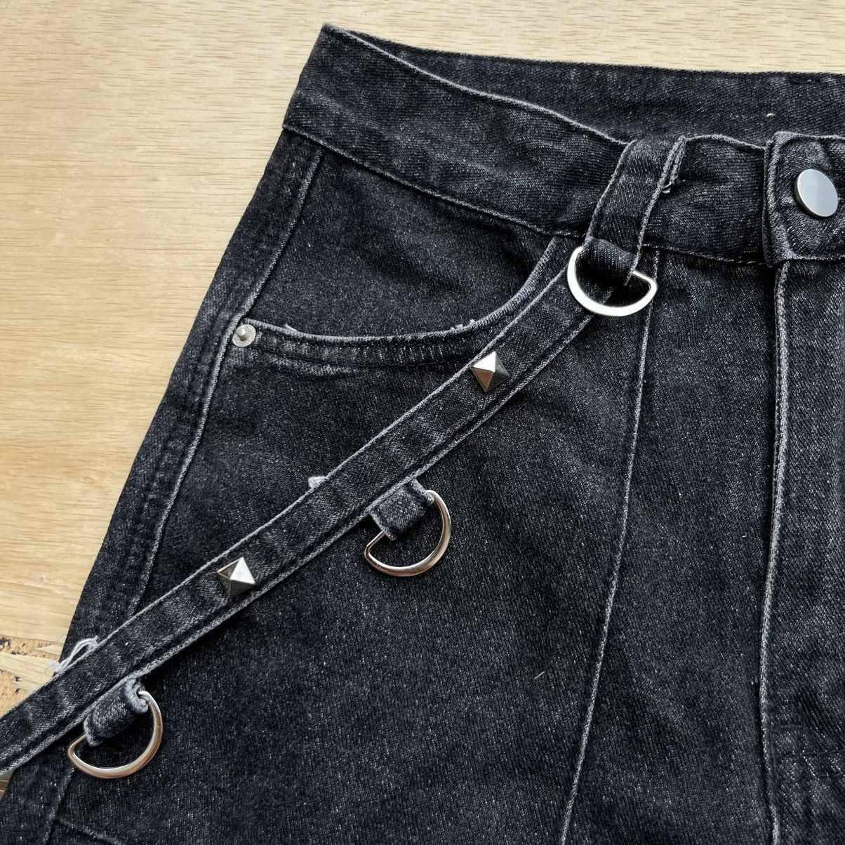 Shein ROMWE DENIM CARGO BONDAGE LOOSE PANTS Size US 28 / EU 44 - 3 Thumbnail