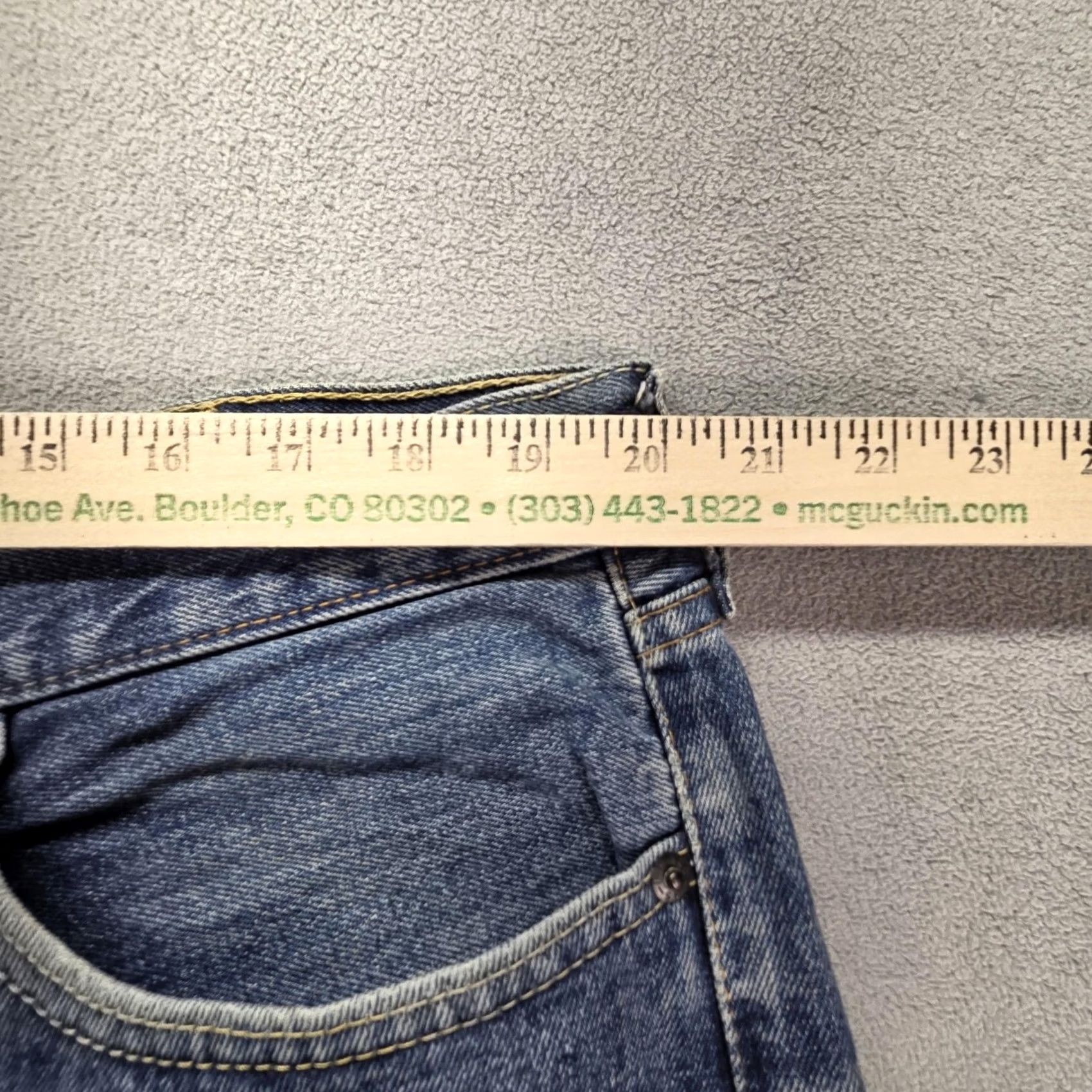 Levi's Levi's 505 Jeans Mens 40x31 Blue Medium Wash Regular Straight Distressed Pockets Logo Denim Cotton Zip Vintage No Size US 40 / EU 56 - 3 Thumbnail