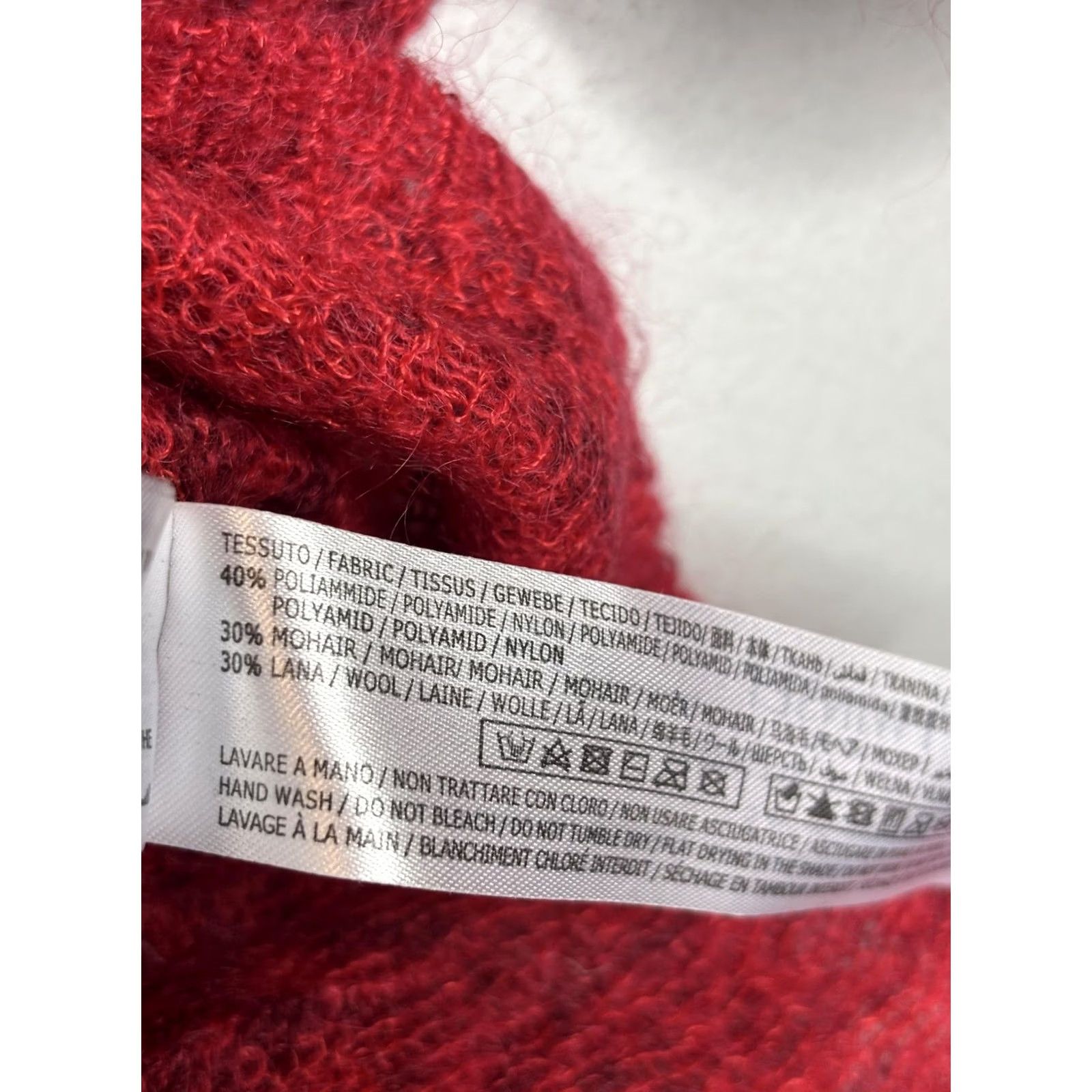 TWINSET TWINSET Sweater Womens Small Red Mohair Wool Blend Animal Print Knit Fuzzy Size S / US 4 / IT 40 - 5 Thumbnail