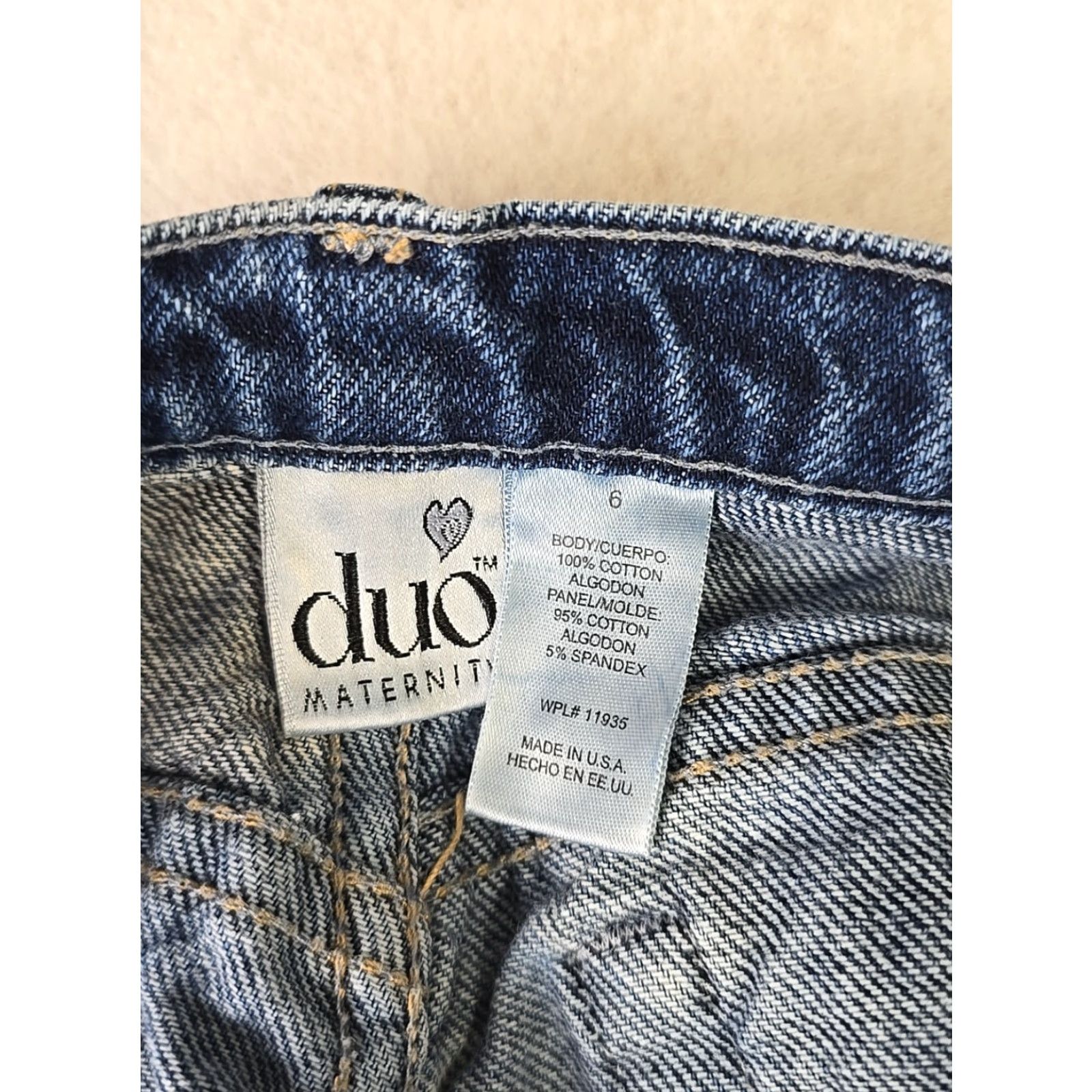 Denime Duo Maternity Jeans Blue Denim Women Size 6 Distressed Straight Denim Jeans Womens Size 28" / US 6 / IT 42 - 7 Thumbnail