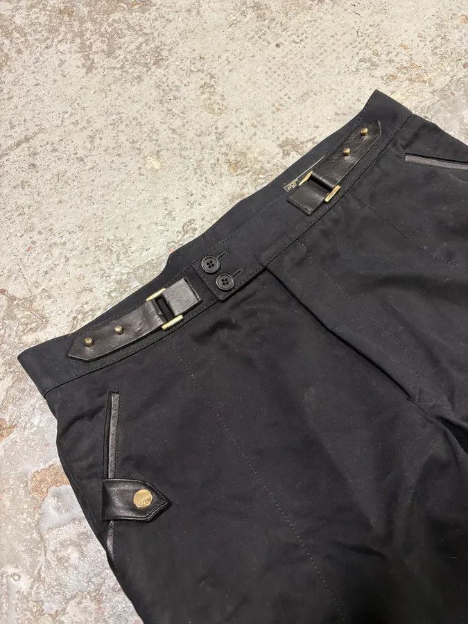 Versace 2000s Versace Black Biker Coton & Leather Pants Size US 30 / EU 46 - 6 Thumbnail