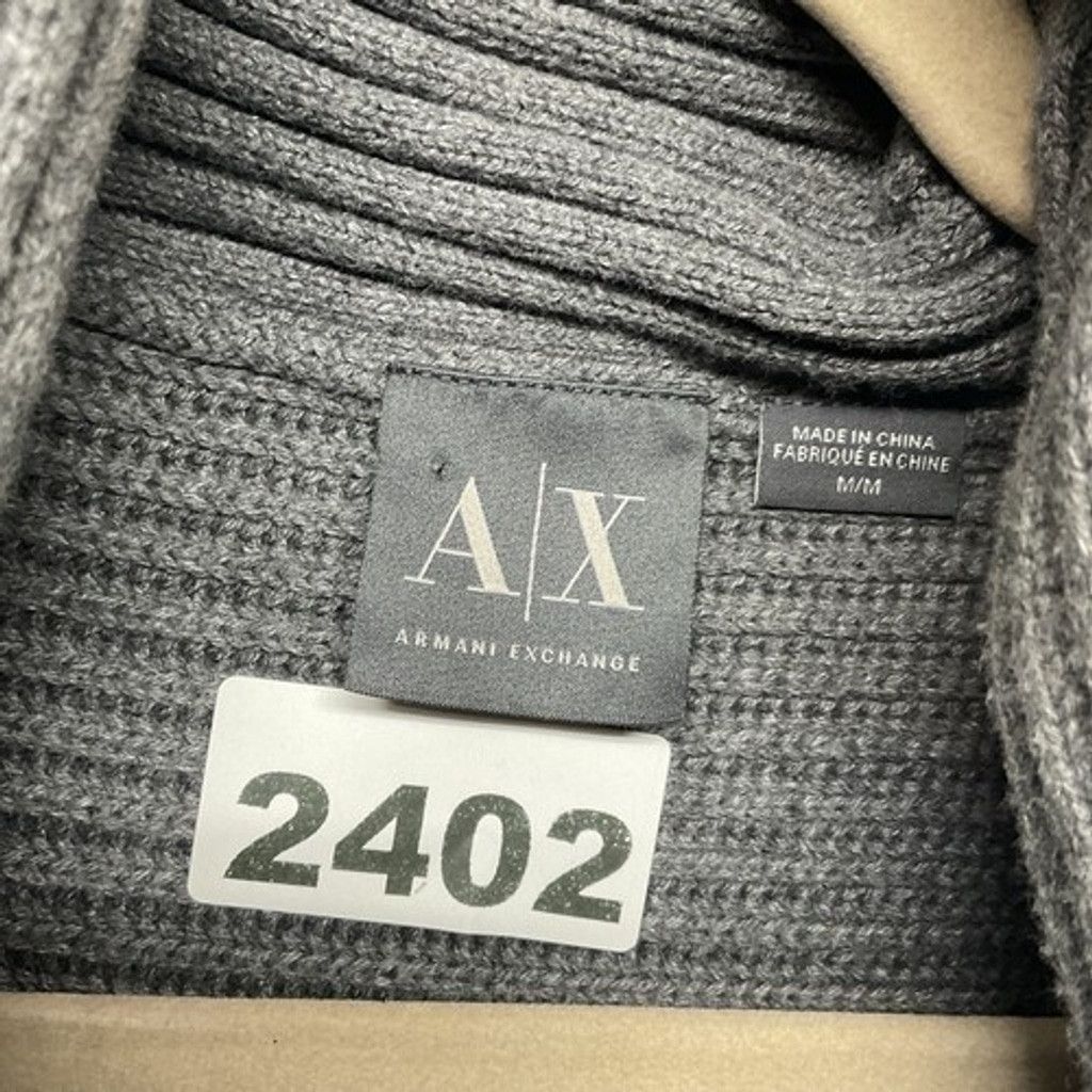 Armani Exchange Armani Exchange Hooded Ribbed Full Zip Jacket Sweater Men M Size US M / EU 48-50 / 2 - 2 Thumbnail
