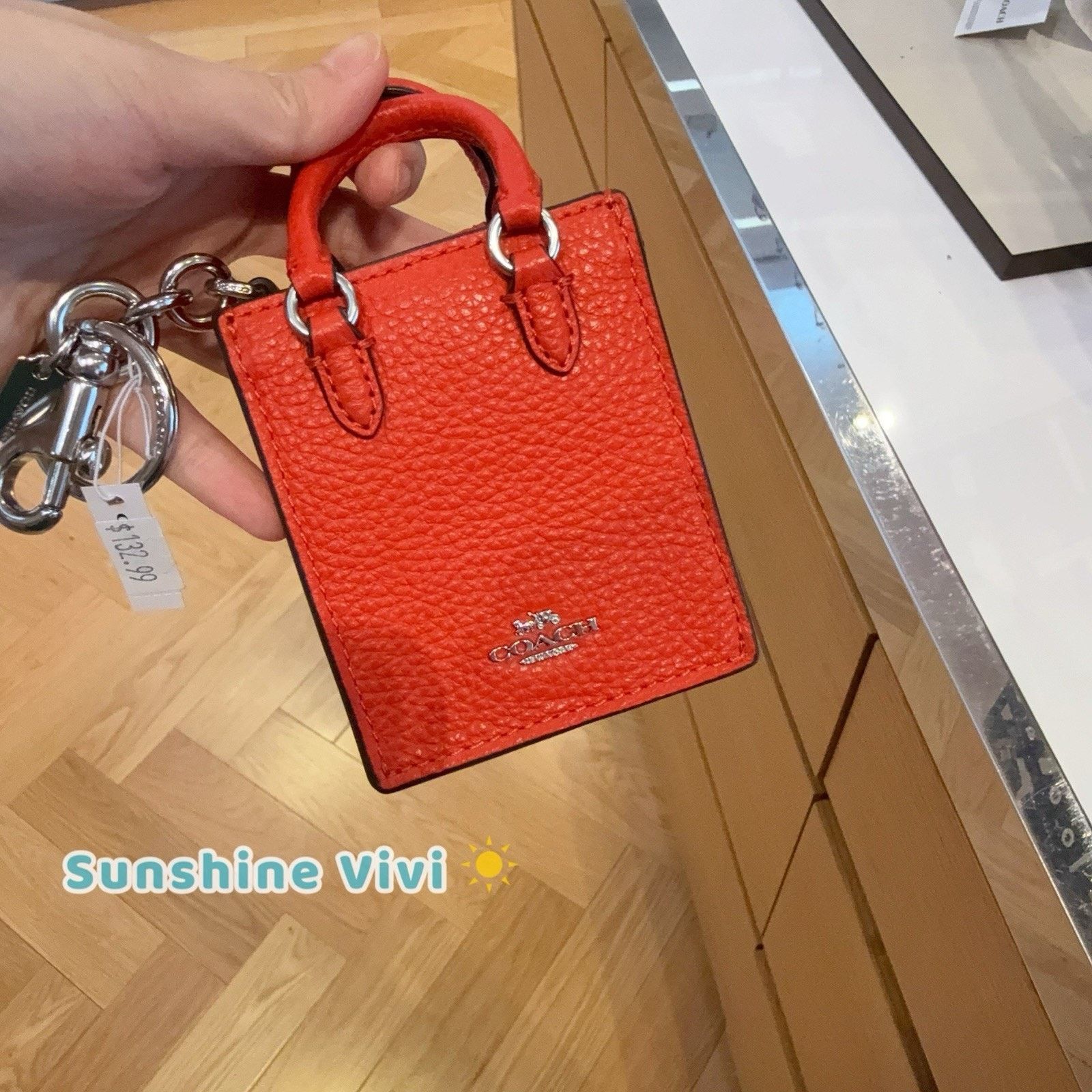 Coach NWT Coach North South Mini Tote Leather Bag Charm CU280 Red Size ONE SIZE - 1 Thumbnail