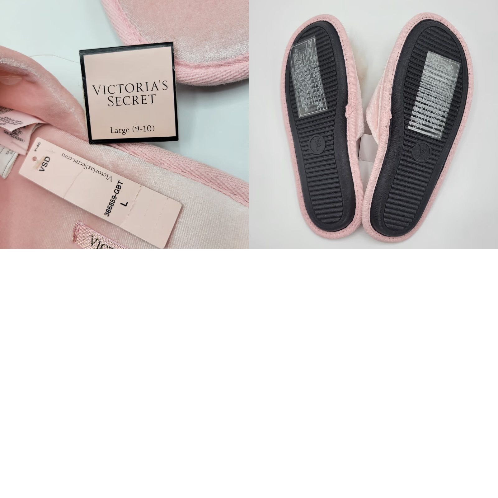 Victoria's Secret VINTAGE VS Victoria's Secret Slippers Adults Women Pink Pom Pom Slip On 9-10 New Size ONE SIZE - 8 Thumbnail