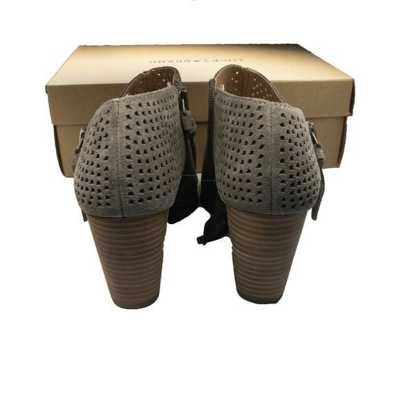Lucky Brand Lucky Brand Peep Toe Perforated Wedge Booties Size US 7.5 / IT 37.5 - 4 Thumbnail