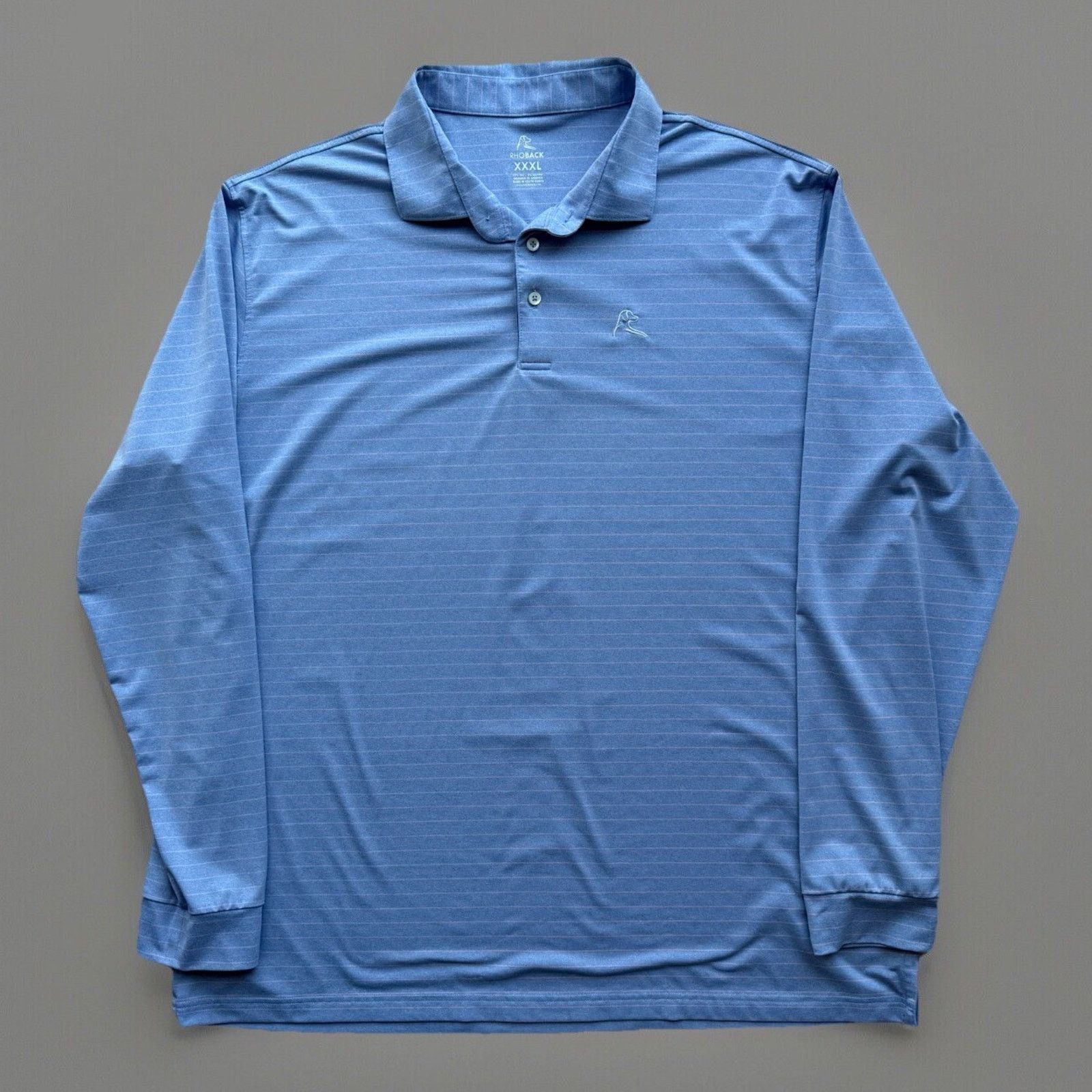 Other Rhoback Polo Shirt 3XL Blue Pink Striped Long Sleeve Golf Size US XXL / EU 58 / 5 - 1 Thumbnail