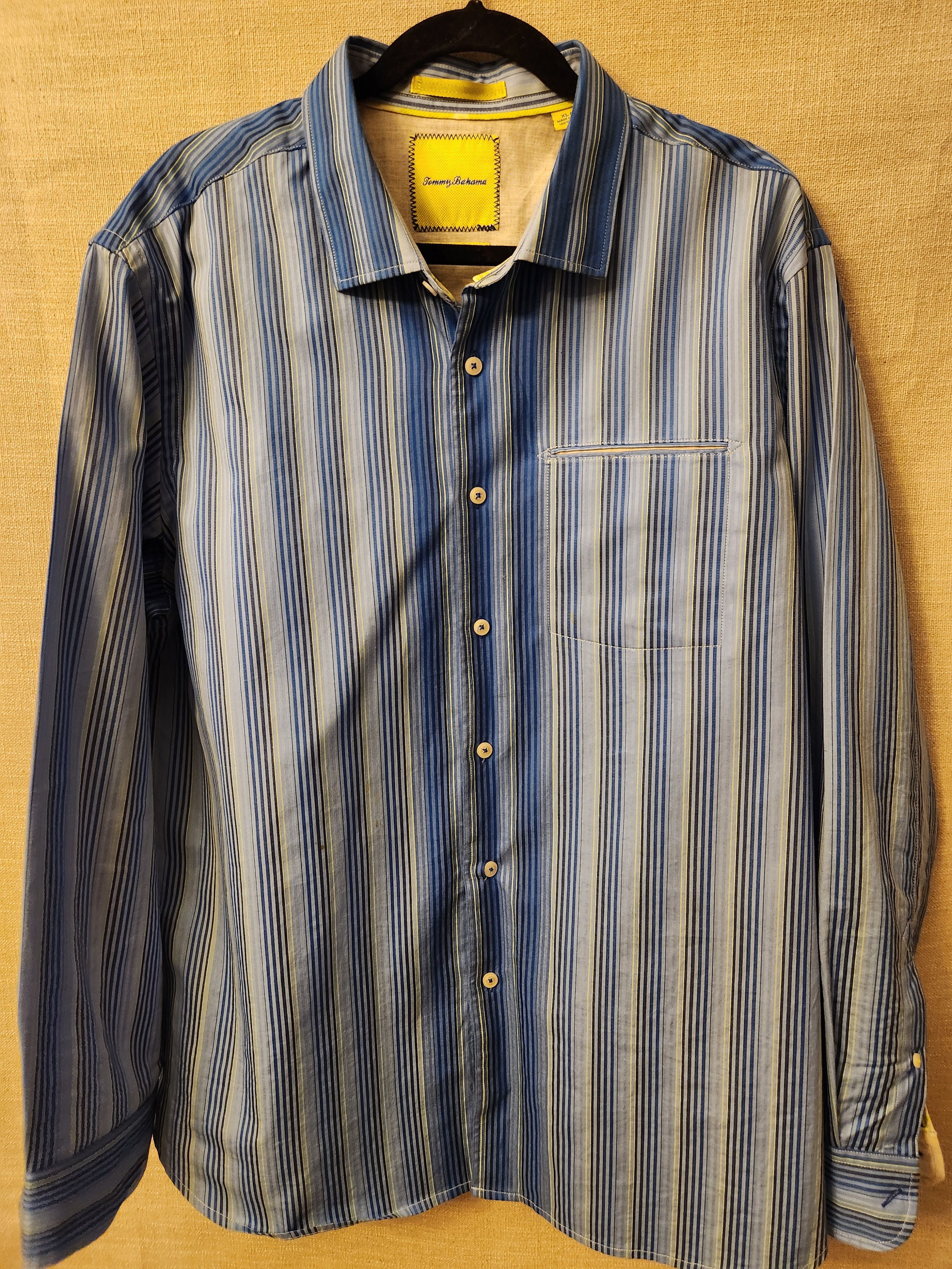 Tommy Bahama Blue Striped Long Sleeve Shirt Size US XL / EU 56 / 4 - 1 Thumbnail