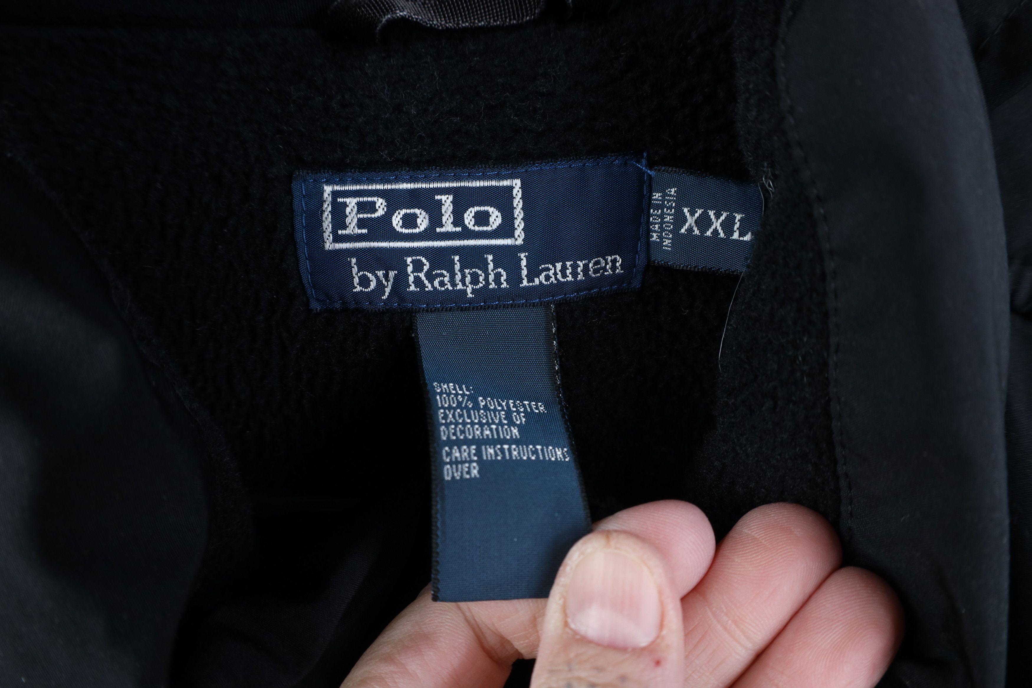 Ralph Lauren Vintage 90s Ralph Lauren Polartec Fleece Hooded Jacket Black Size US XXL / EU 58 / 5 - 11 Thumbnail