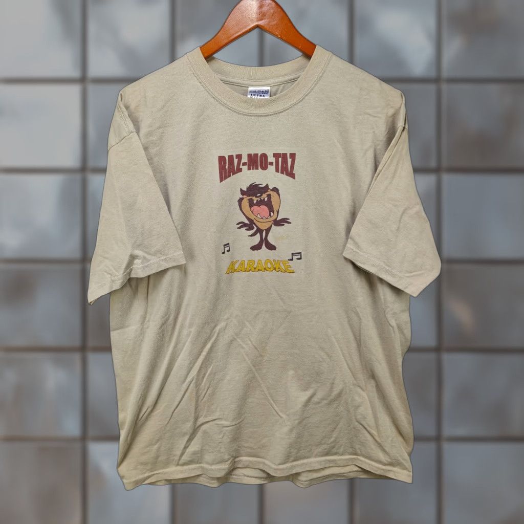 Vintage VINTAGE Looney Tunes Taz Graphic Print T Shirt XL Shirt Men Beige 1990s 90s Cartoon Pockets Logo Size US XL / EU 56 / 4 - 1 Thumbnail