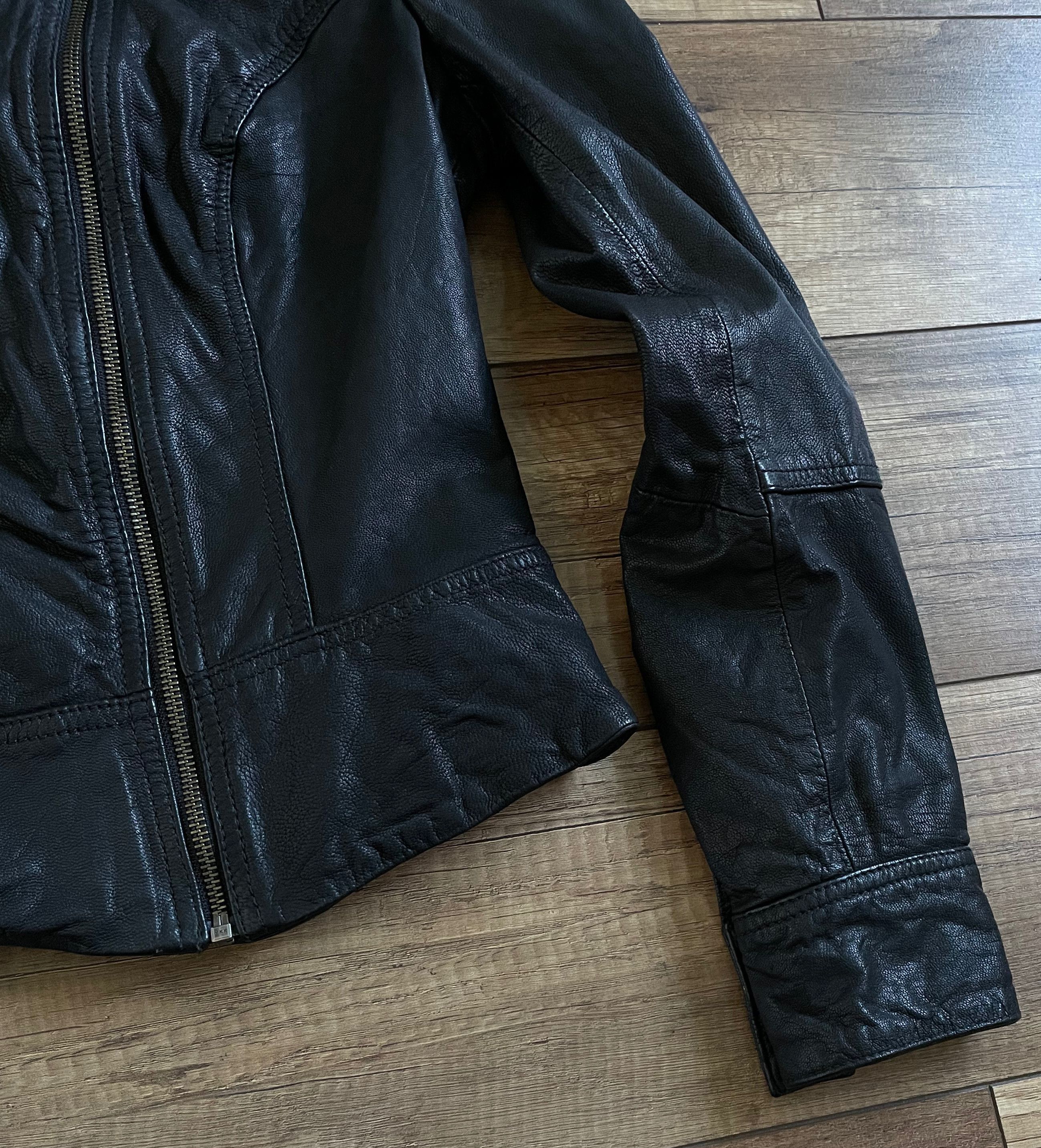 Allsaints AllSaints Black Belvedere Leather B 3 Bomber Style Jacket Size S / US 4 / IT 40 - 6 Thumbnail