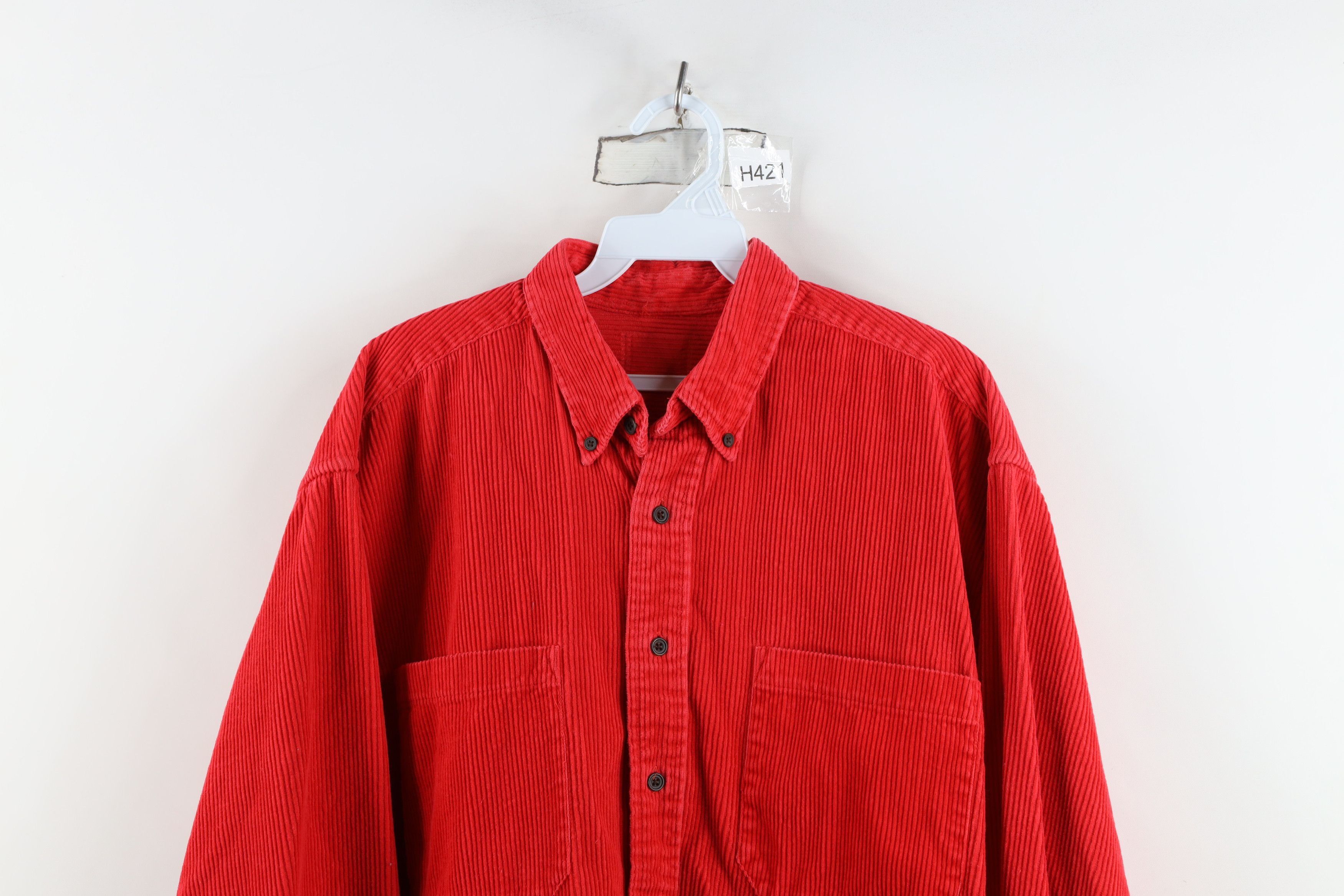 Vintage Vintage 90s Streetwear Corduroy Collared Button Down Shirt Size US XL / EU 56 / 4 - 2 Thumbnail