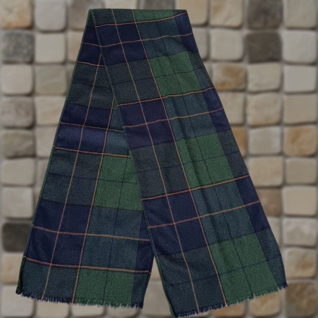 Vintage VINTAGE Unisex Wool Blend Plaid Tartan Rectangle Scarf 10.5x63 Fall Winter Fringe Size ONE SIZE - 1 Thumbnail