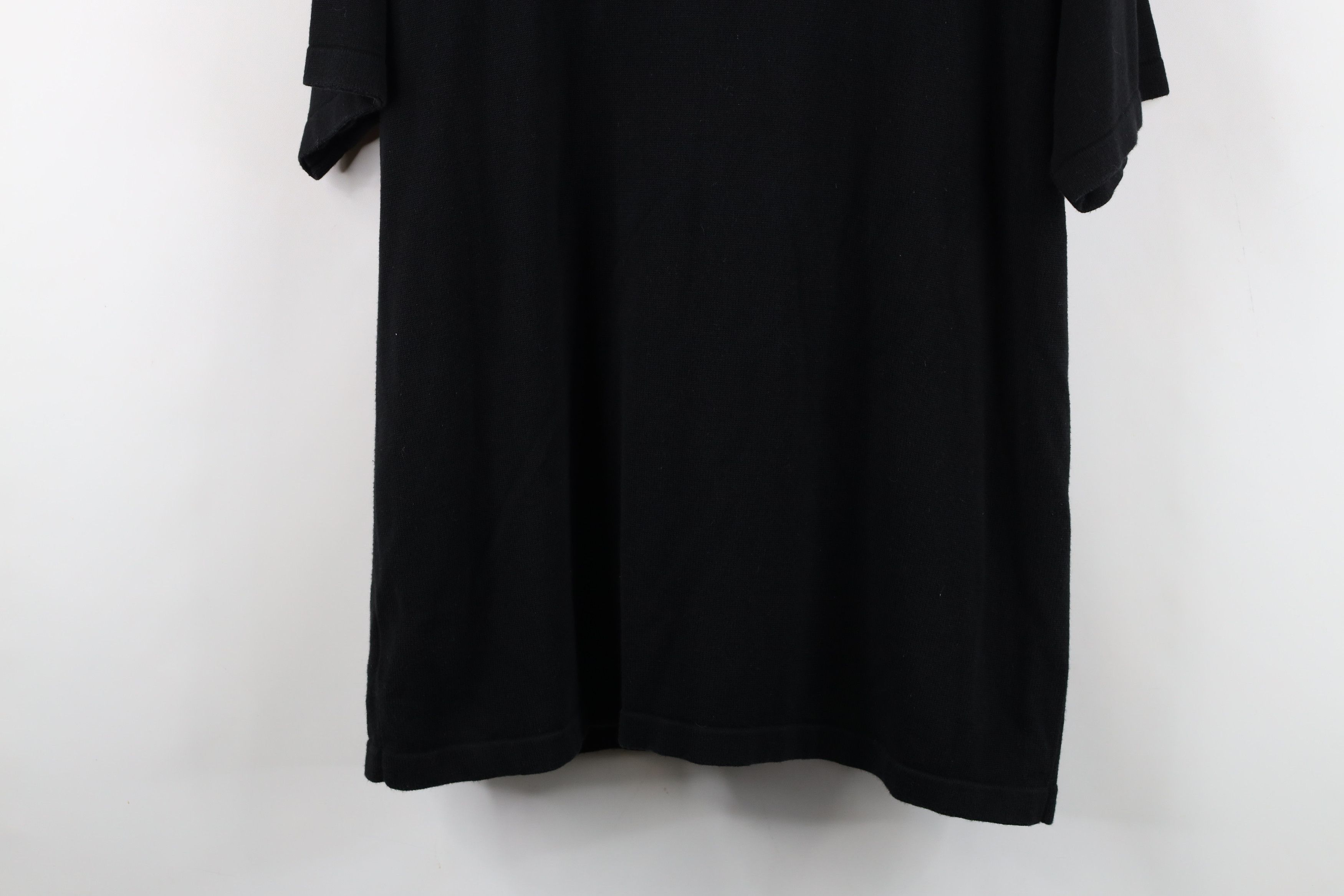 Vintage Vintage 90s Streetwear Blank Cable Knit Collared Polo Black Size US L / EU 52-54 / 3 - 13 Thumbnail