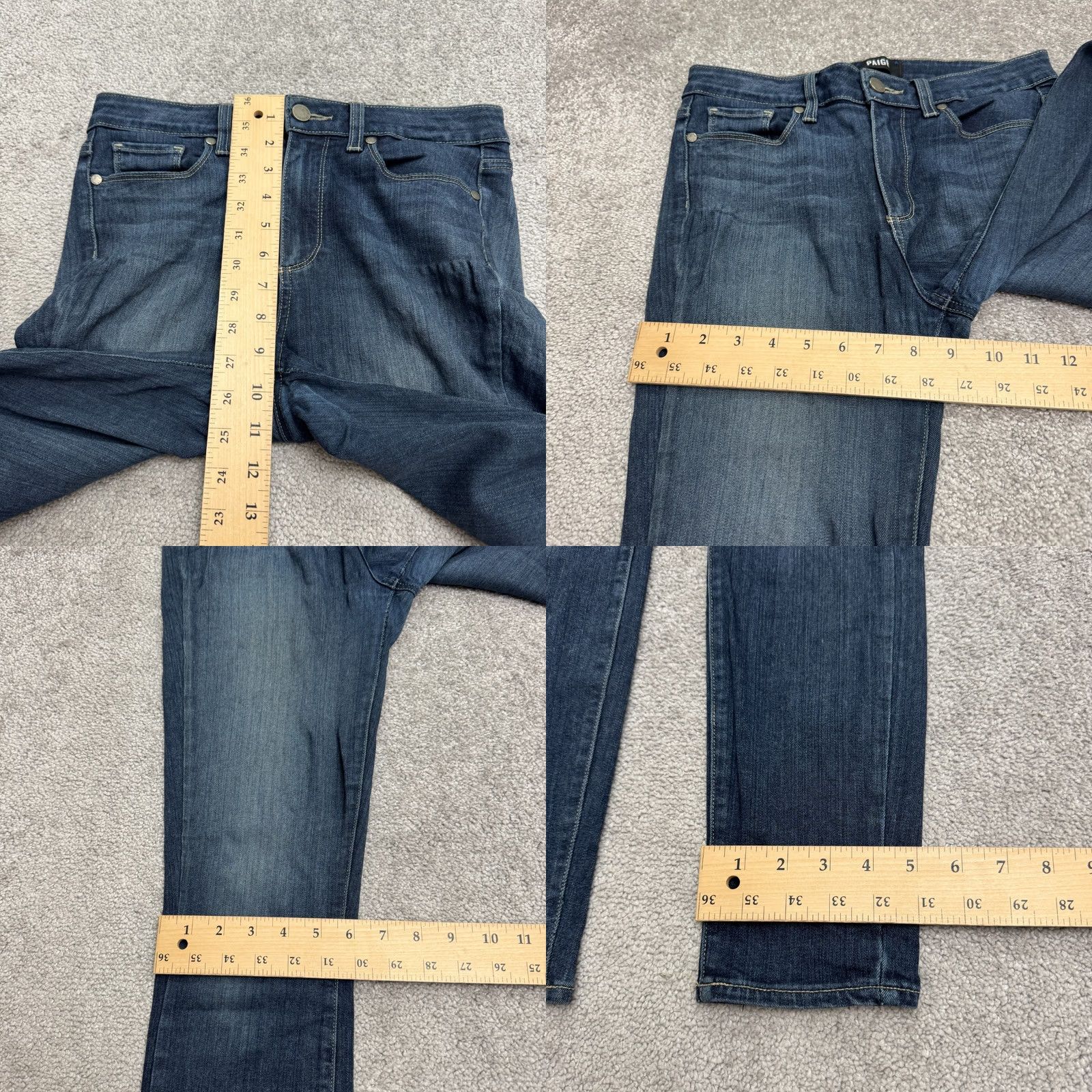 Paige Paige Hoxton Ankle Skinny Jeans Womens 28 Blue Dark Wash Denim Stretch Charing Size 28" / US 6 / IT 42 - 9 Thumbnail