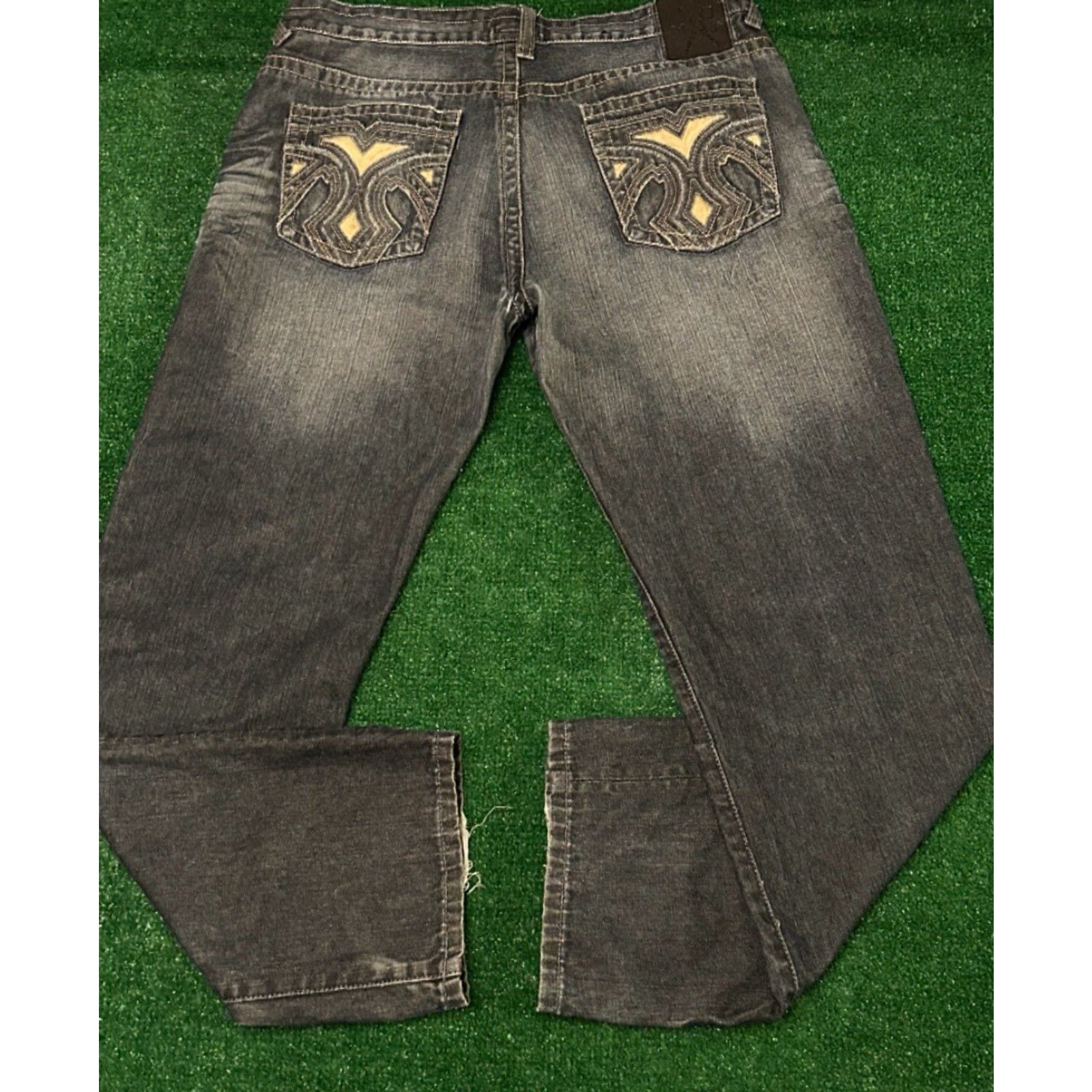 Marcs VINTAGE Marc Ecko Baggy Straight Jeans Mens Size 36 Grunge Hip Hop Skater Y2K 32 Inseam Distressed Denim Blue Mens Size US 36 / EU 52 - 2 Thumbnail