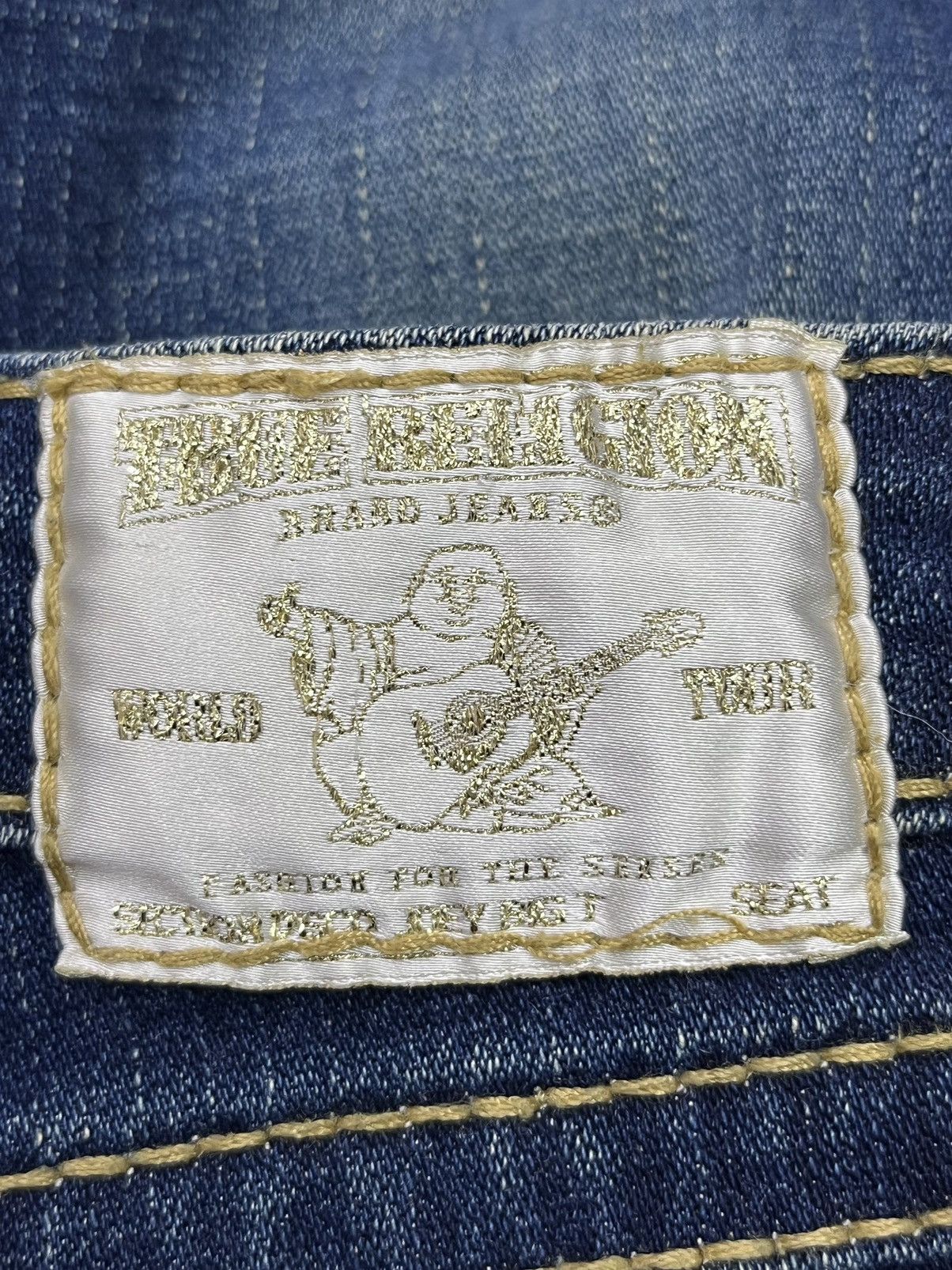 True Religion RARE💎JOEY BIG T Gem Button Stretch Denim Flare Low Rise USA Size 26" / US 2 / IT 38 - 13 Thumbnail