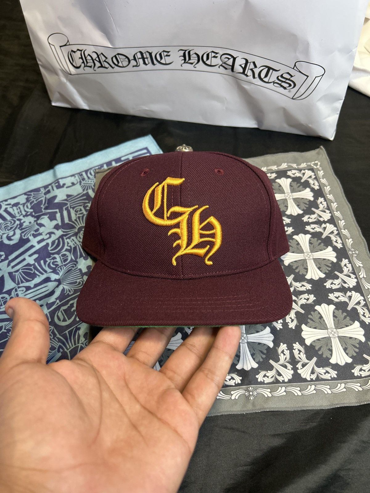 Chrome Hearts Chrome Hearts Burgundy 6 Panel BaseBall Hat. RARE. Size ONE SIZE - 8 Thumbnail