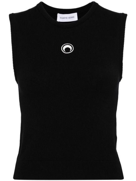 Marine Serre MARINE SERRE Women Sweater WTK043A CKNI0511BK99 Black Size L / US 10 / IT 46 - 1 Thumbnail