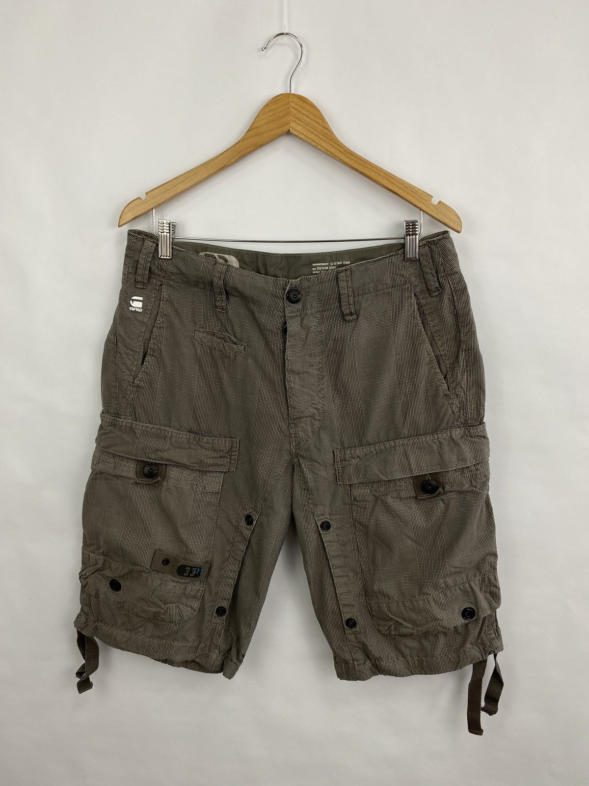G-Star 🇺🇸 Y2K G Star Cargo Multipocket Tactical Military Shorts Size US 31 - 2 Thumbnail