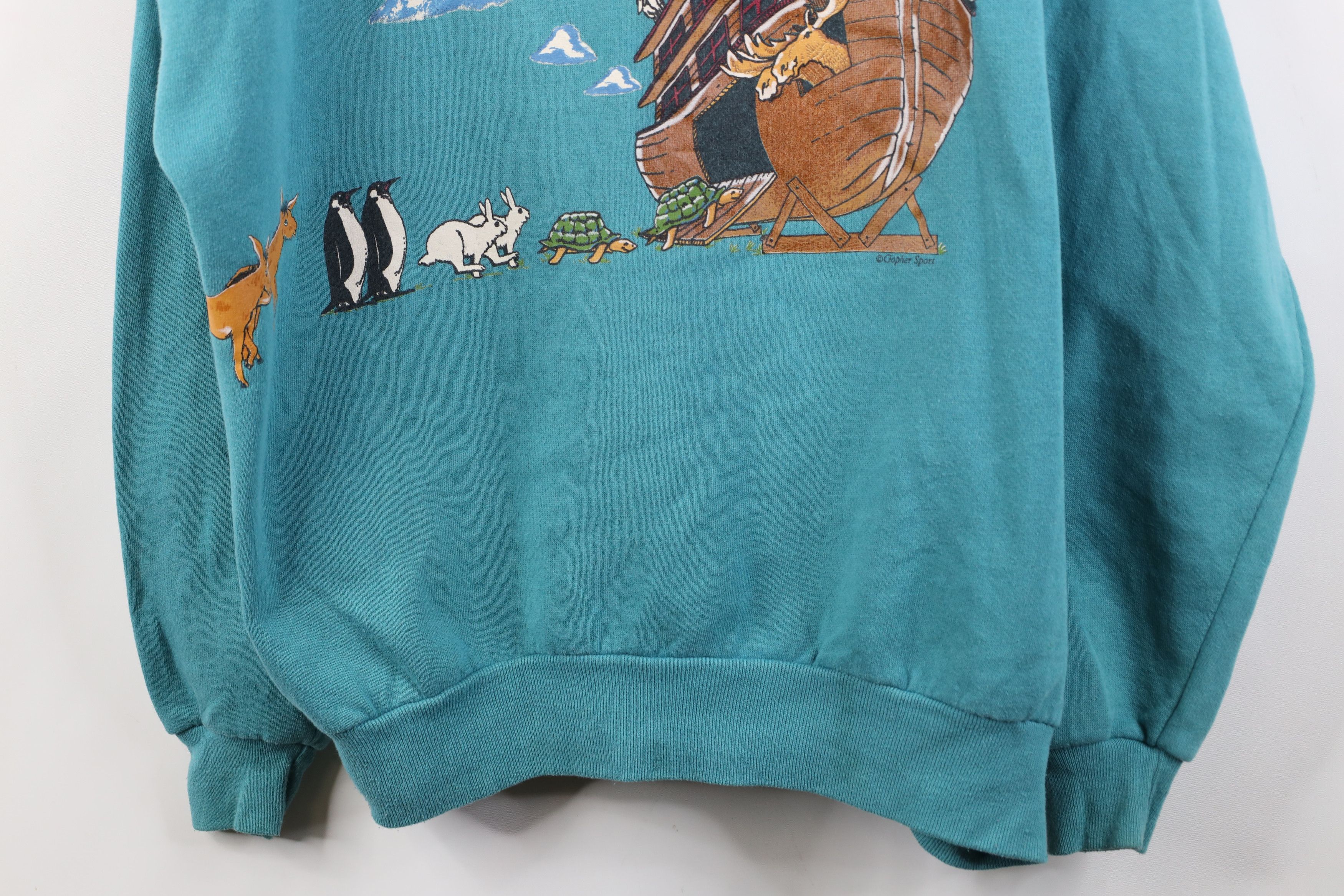 Vintage Vintage 90s Christian Noahs Ark Animals Layered Sweatshirt Size XL / US 12-14 / IT 48-50 - 3 Thumbnail