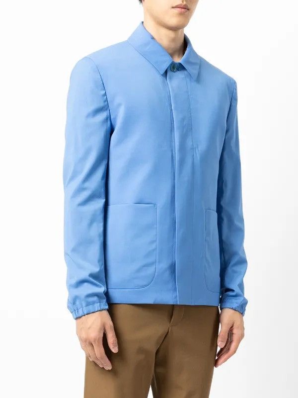 Paul Smith Cornflower Blue Wool Shirt Jacket Size US L / EU 52-54 / 3 - 2 Thumbnail