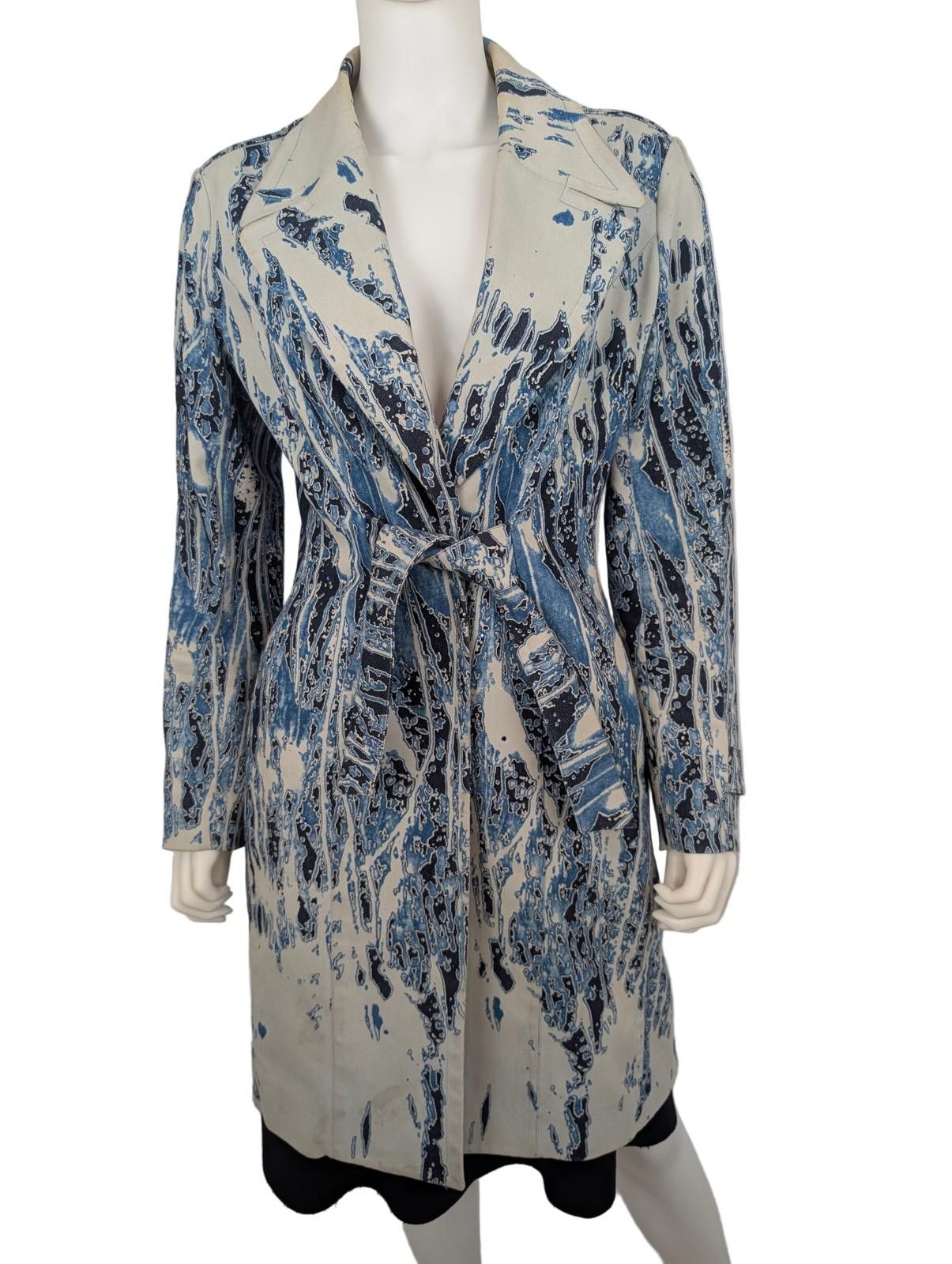 Thierry Mugler Mugler 1990'S Water Print Trench Coat Size M / US 6-8 / IT 42-44 - 1 Thumbnail