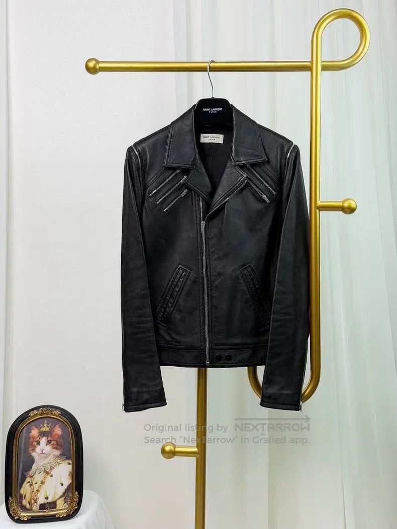 Saint Laurent Paris Saint Laurent Paris Lamb Leather 5-Zip Moto Jacket Size US M / EU 48-50 / 2 - 1 Thumbnail