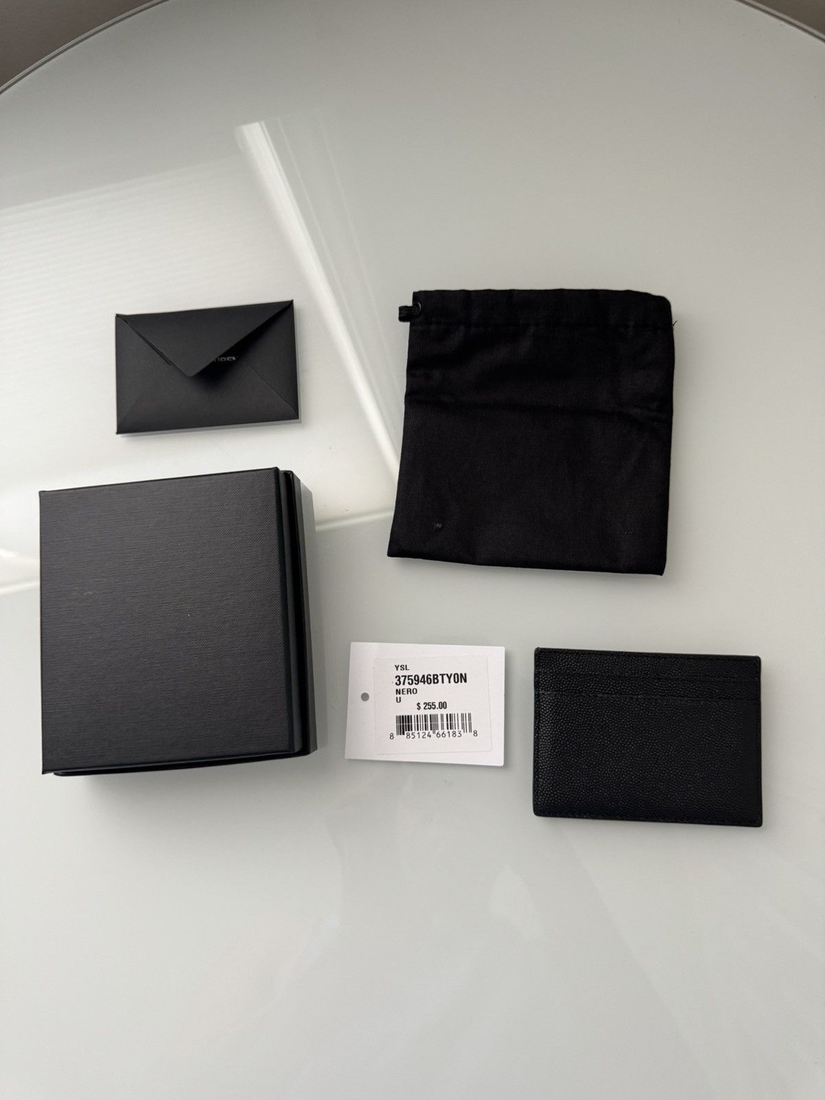 Saint Laurent Paris Leather Saint Laurent Black Caviar Calfskin Card Case YSL Size ONE SIZE - 8 Thumbnail