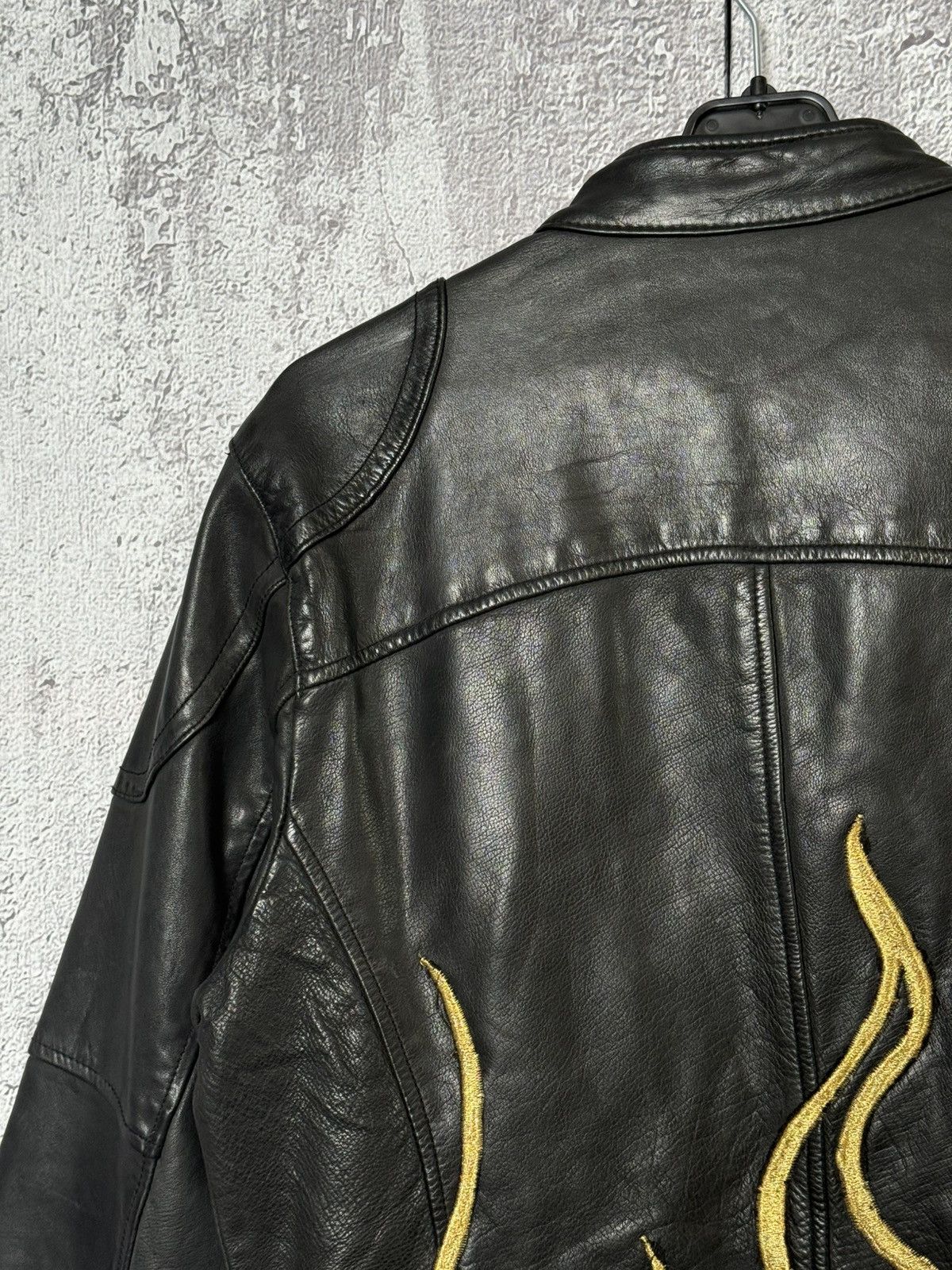 Wilsons Leather Vintage Wilsons Leather Black Biker Jacket Embroidered Flame Size US S / EU 44-46 / 1 - 4 Thumbnail