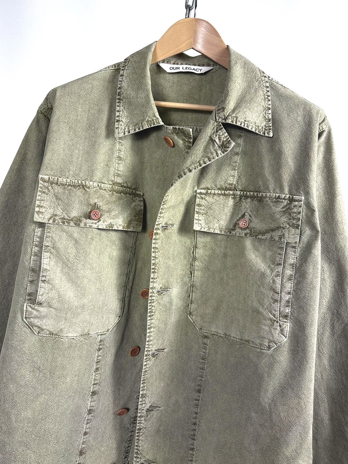 Our Legacy Our Legacy Garment Dyed Cargo Pockets Overshirt Size US XL / EU 56 / 4 - 9 Thumbnail