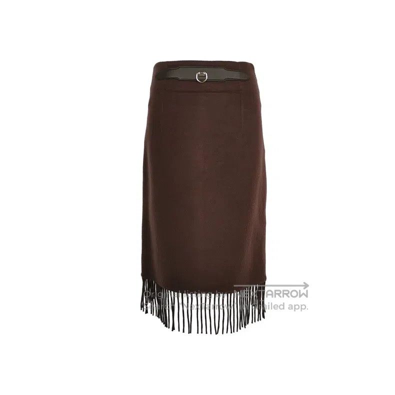 Hermes Cashmere fringe skirt