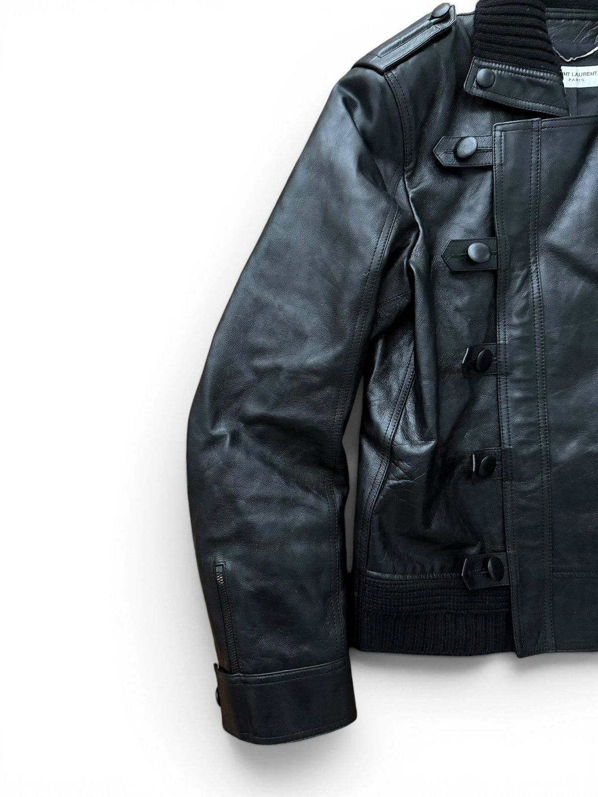 Saint Laurent Paris Saint Laurent Paris FW17 Lambskin Moto Bomber Jacket Size US M / EU 48-50 / 2 - 2 Thumbnail