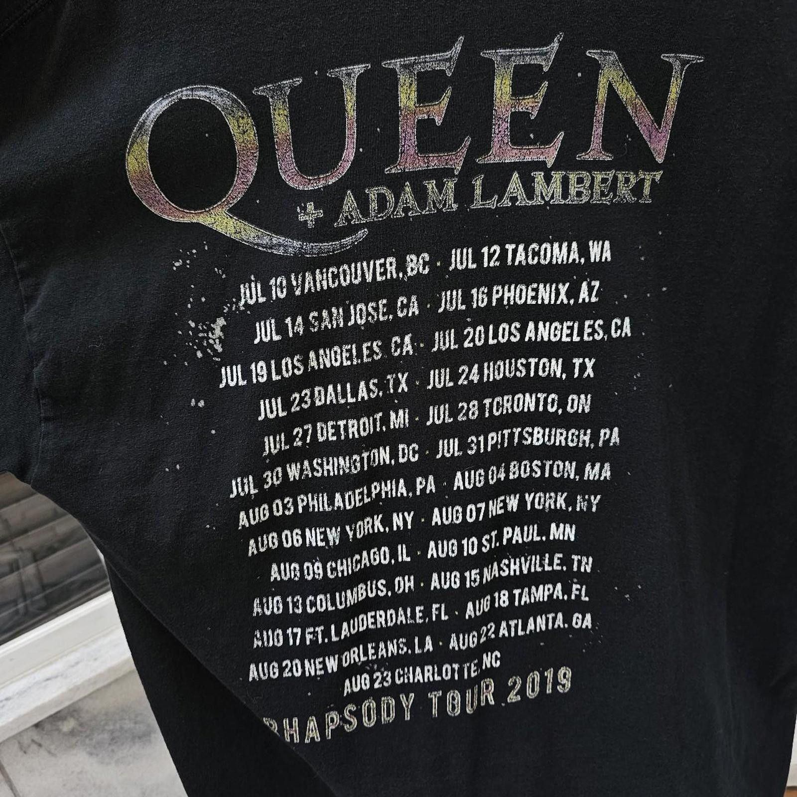 Other Men's Queen +Adam Lambert Tour T-shirt Size US XL / EU 56 / 4 - 6 Thumbnail