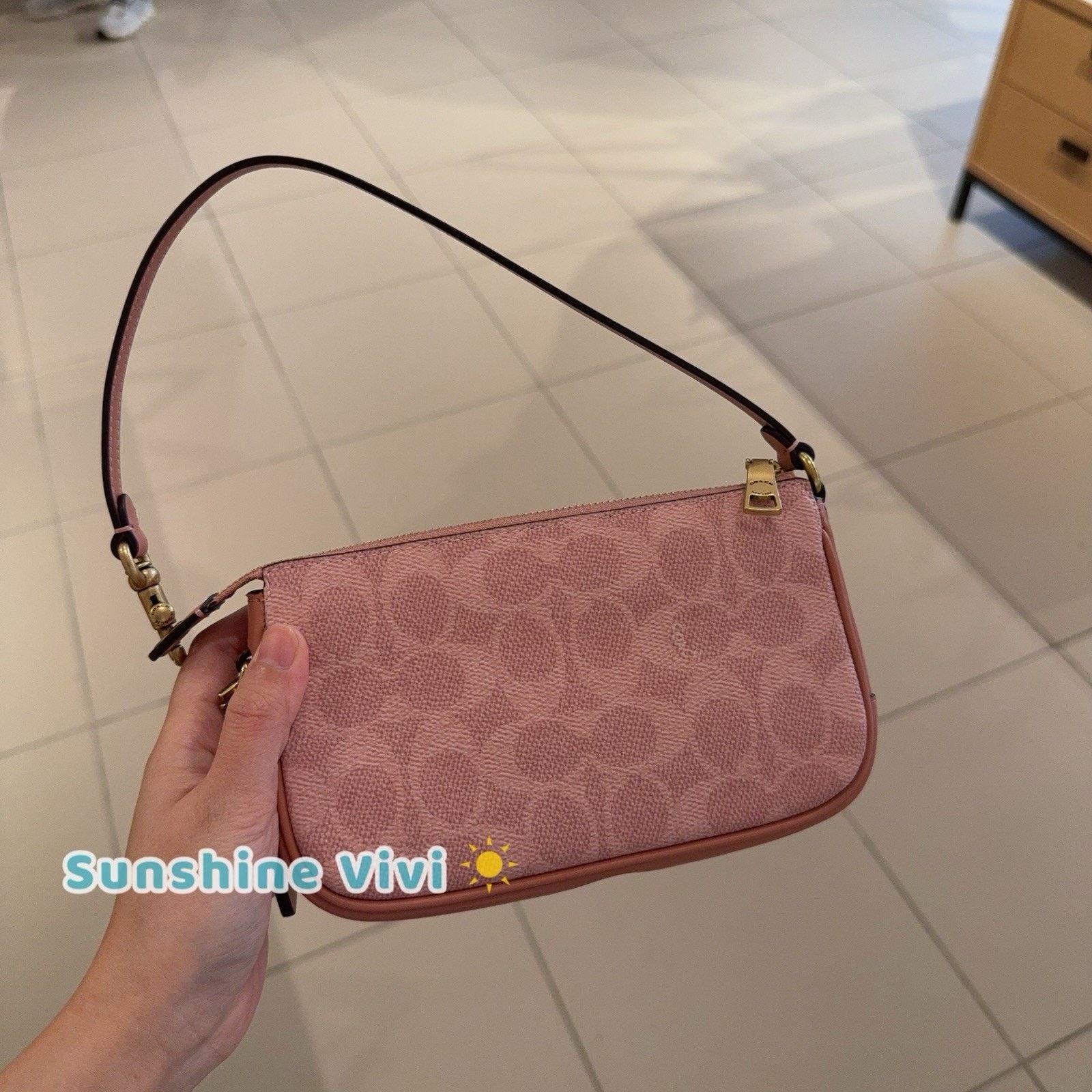 Coach NWT Coach Plaza Bag 18 Signature Canvas Leather Powder Pink Size ONE SIZE - 1 Thumbnail