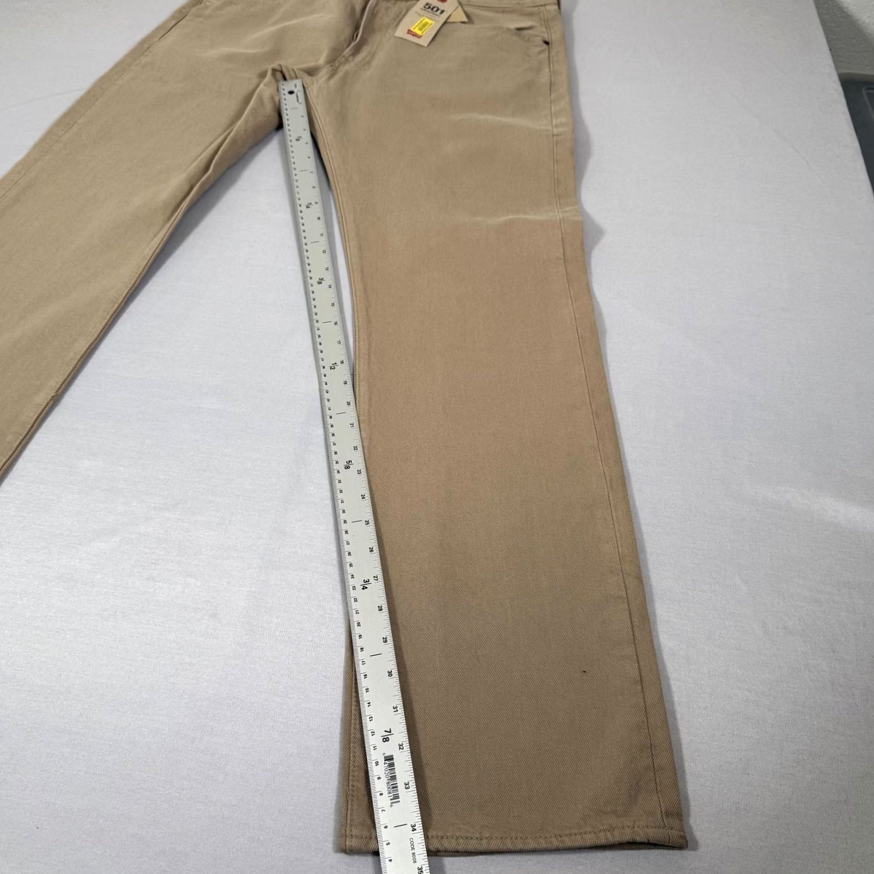 Levi's Levi's 501 Jeans Mens Beige 38x34 Denim Straight Leg Button Fly 5-Pocket Regular Fit Size US 38 / EU 54 - 5 Thumbnail