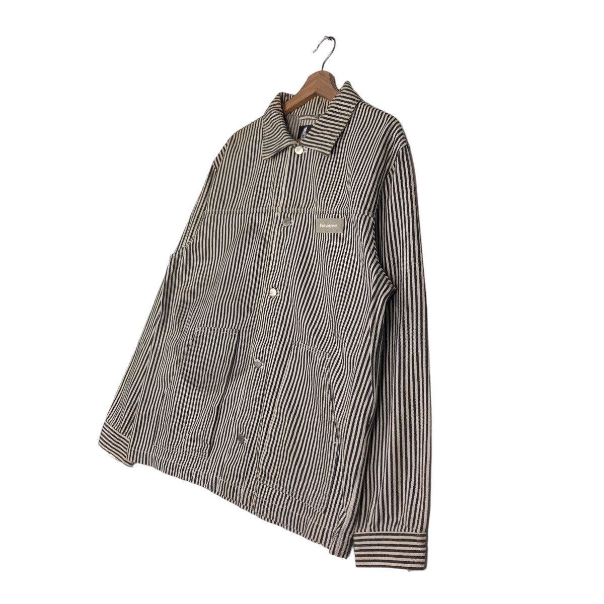 Japanese Brand 🔥Vintage Striped Hickory Chore Jacket Enhanced Japan Made Size US XL / EU 56 / 4 - 2 Thumbnail