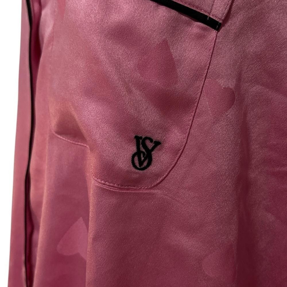 Designer VS Pink Satin Women's Pajama Top Size ONE SIZE - 3 Thumbnail