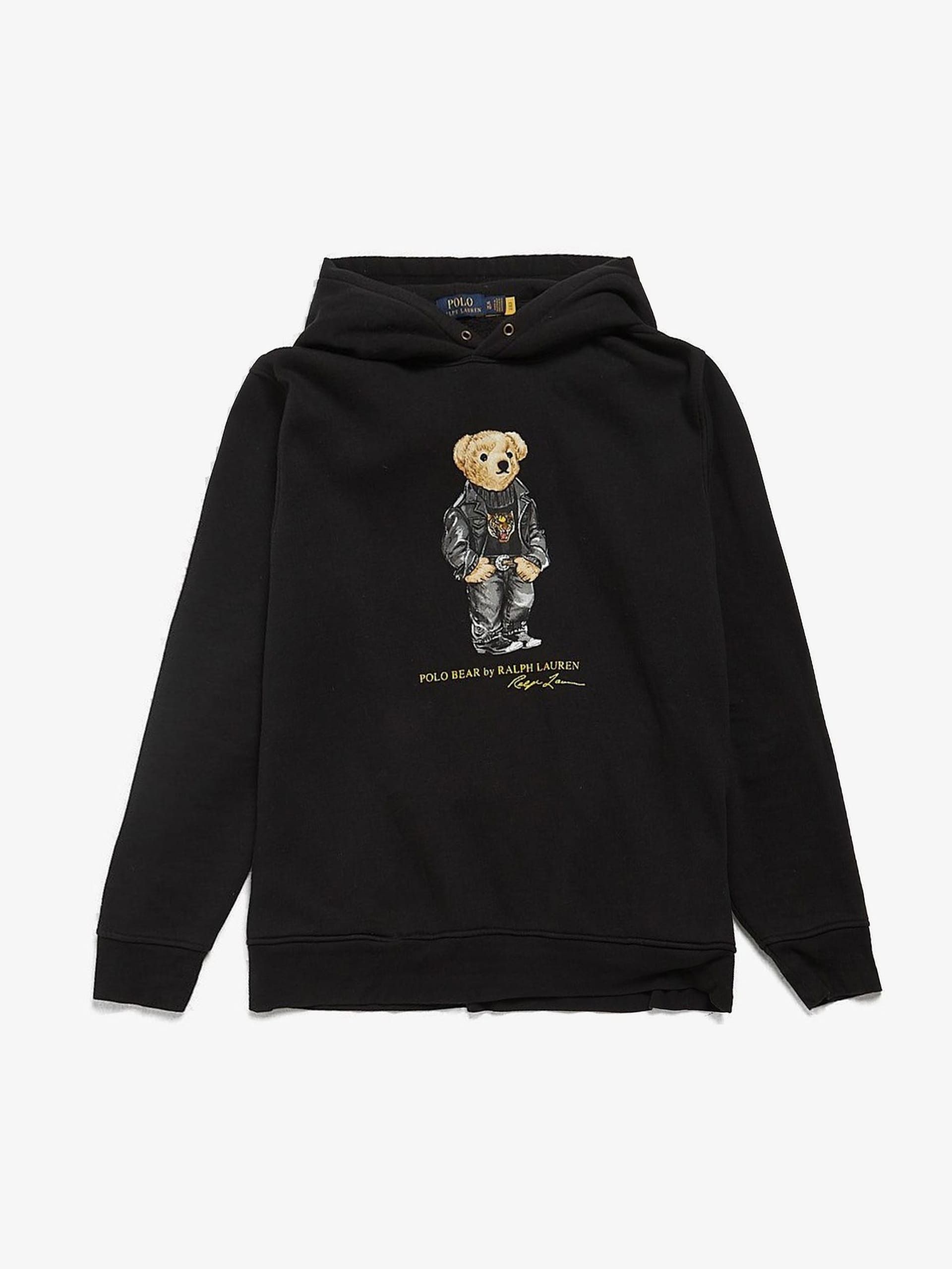 Black Bear Printed Oversized Hoodie