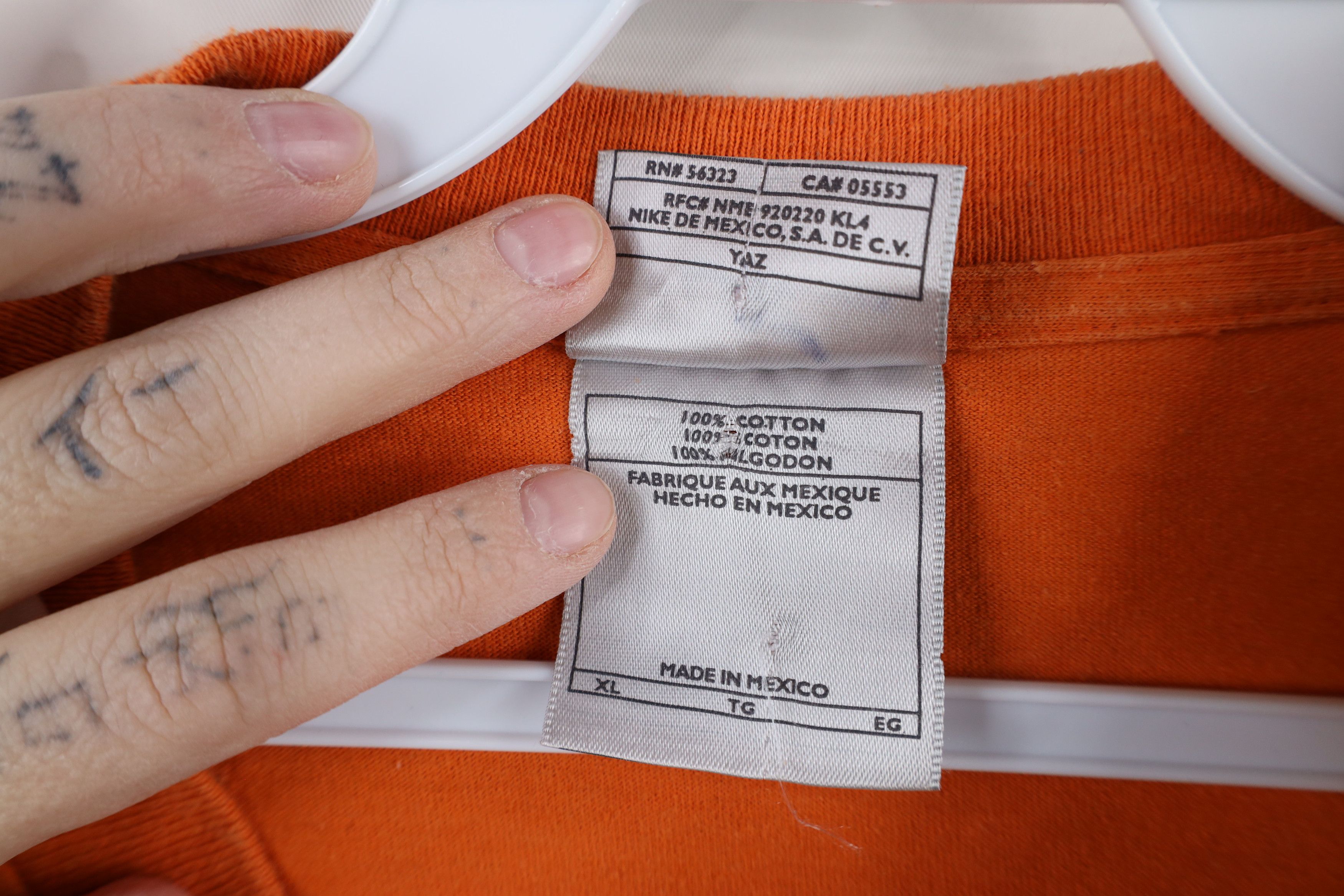 Nike × Vintage Vintage Nike Scott Big Swoosh Long Sleeve T-Shirt Orange Size US XL / EU 56 / 4 - 7 Thumbnail