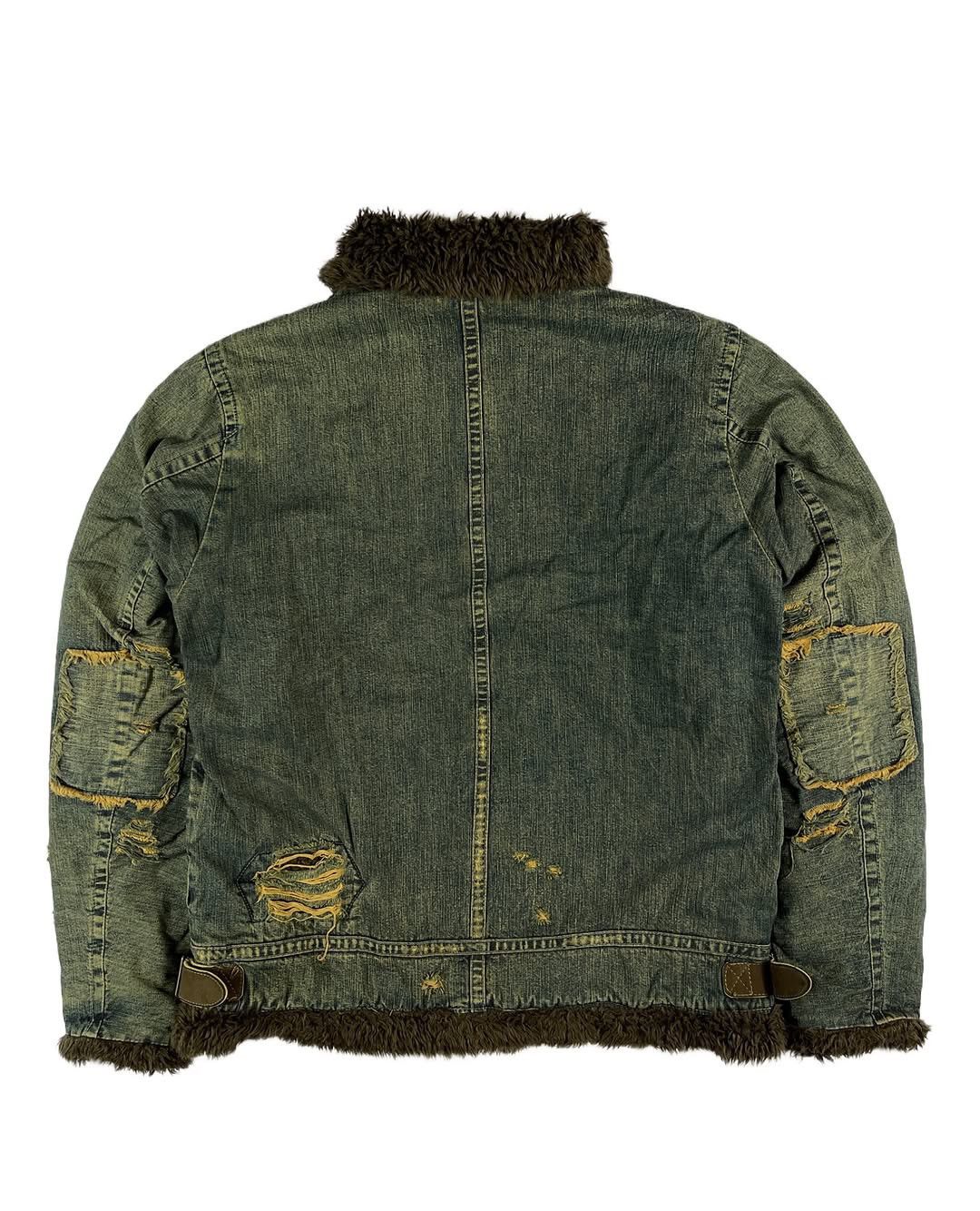 Japanese Brand Vintage Johnbull B-3 Distressed Denim Jacket Lined Fleece Size US L / EU 52-54 / 3 - 6 Thumbnail