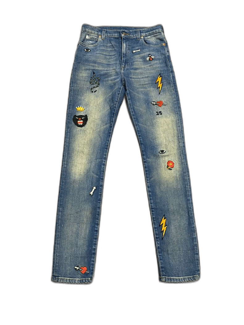 Gucci Embroidered MidRise Skinny Jeans for Women-2506 Size 35" - 1 Thumbnail
