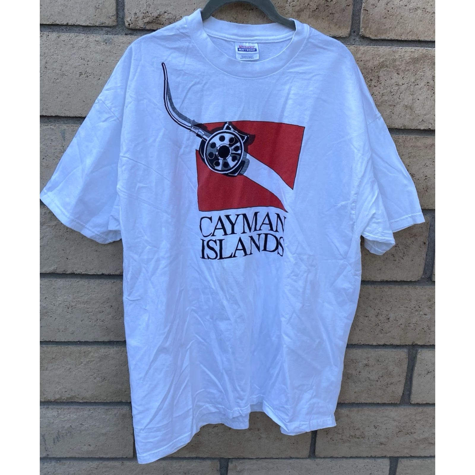 Hanes Vintage Hanes T Shirt Scuba Neon 90s Graphic White Cotton XL Men Size US XL / EU 56 / 4 - 3 Thumbnail