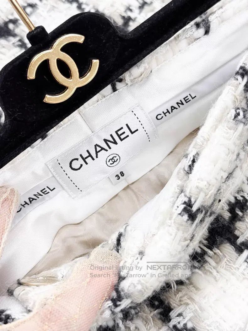 Chanel Chanel Plaid tweed wide-leg trousers Size 25" / US 0 / IT 36 - 4 Thumbnail