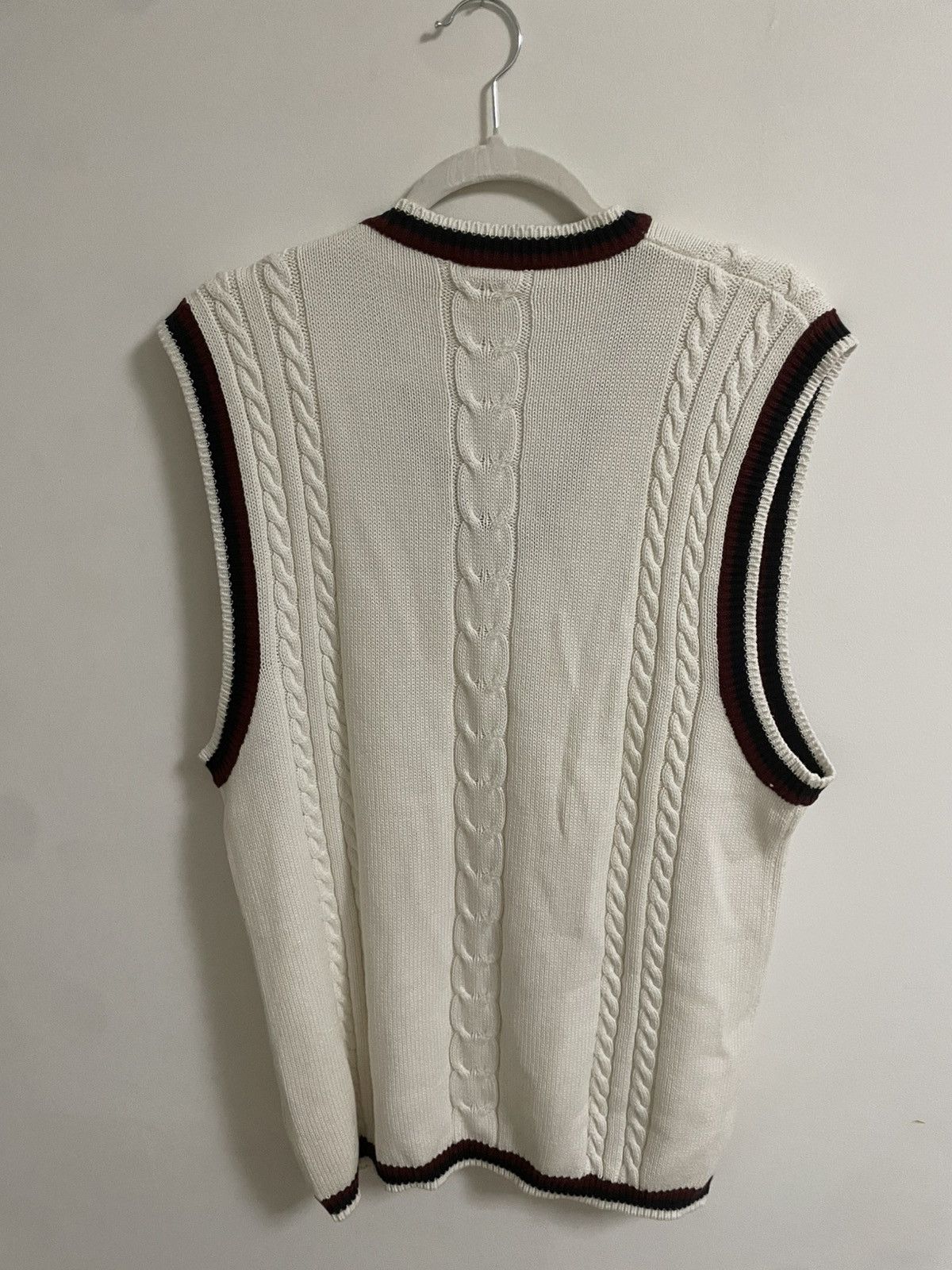 Nike Nike Court Cable Knit Vest (1999–2001) Heritage V-Neck Size US M / EU 48-50 / 2 - 2 Thumbnail